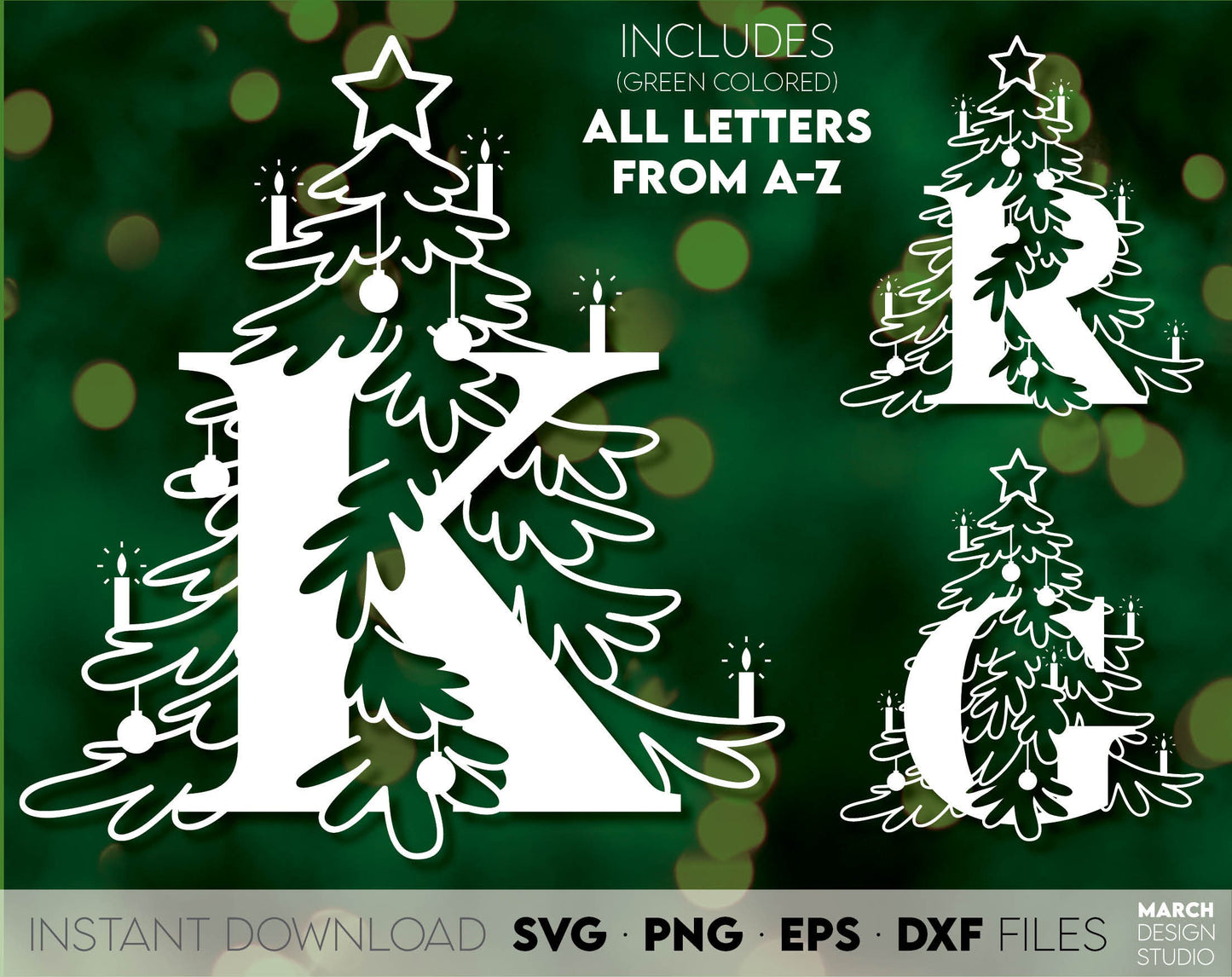 Christmas Monogram letter design you can use to surprise and delight your loved ones on Christmas. Christmas Ornaments SVG in various formats allow you to use for any Your Christmas project. Use with Cricut, Silhouette or Glowforge equipment.