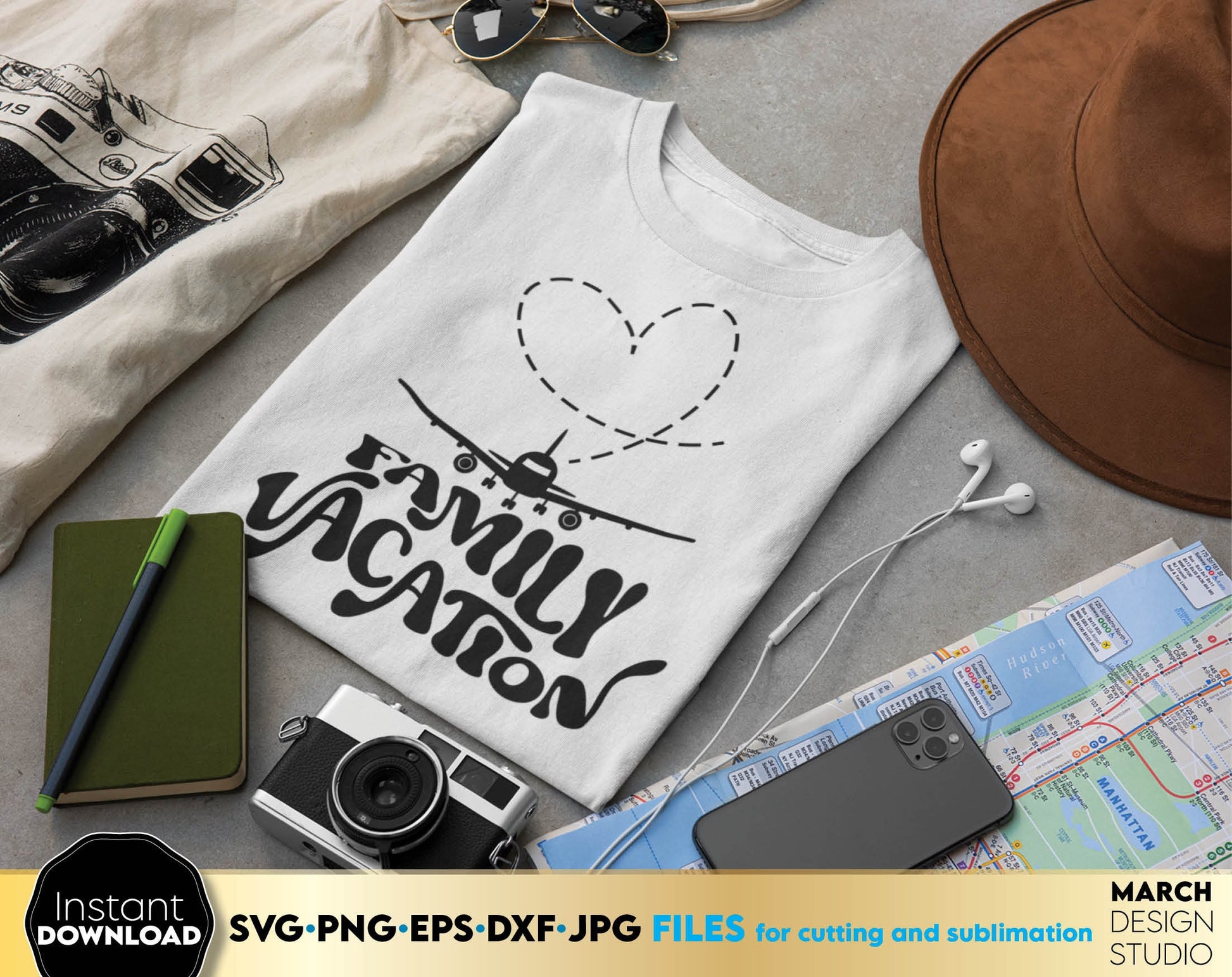 Family vacation shirt for family trip matching shirt. SVG, PNG, EPS, DXF, JPG files included. Cut from vinyl, use for sublimation or laser cut / grave projects. Compatible with Cricut, Silhouette or other machines. Buy now for a good price and enjoy!
