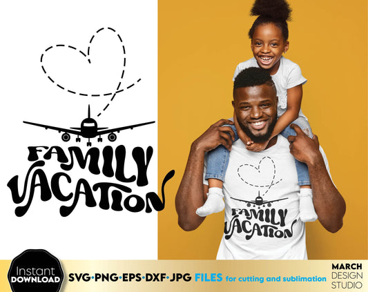 Family vacation shirt for family trip matching shirt. SVG, PNG, EPS, DXF, JPG files included. Cut from vinyl, use for sublimation or laser cut / grave projects. Compatible with Cricut, Silhouette or other machines. Buy now for a good price and enjoy!