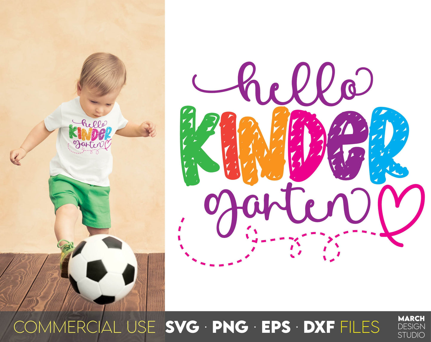 These Hello Kindergarten Sublimation design, and I hope you can use them to surprise and delight your students and kindergarteners.
Files in various formats allow you to use design for making shirt with Cricut, Silhouette and Glowforge machines.