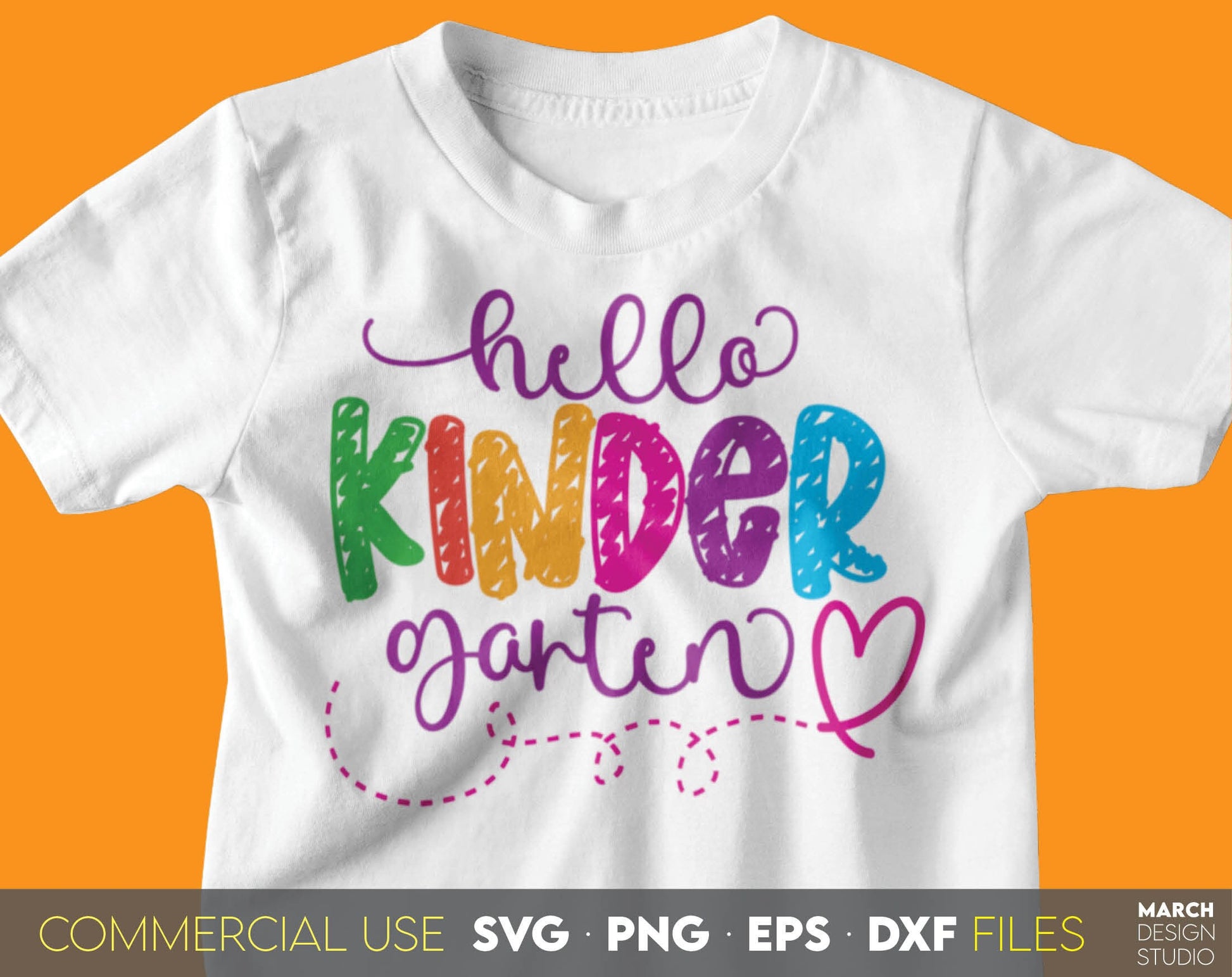 These Hello Kindergarten Sublimation design, and I hope you can use them to surprise and delight your students and kindergarteners.
Files in various formats allow you to use design for making shirt with Cricut, Silhouette and Glowforge machines.