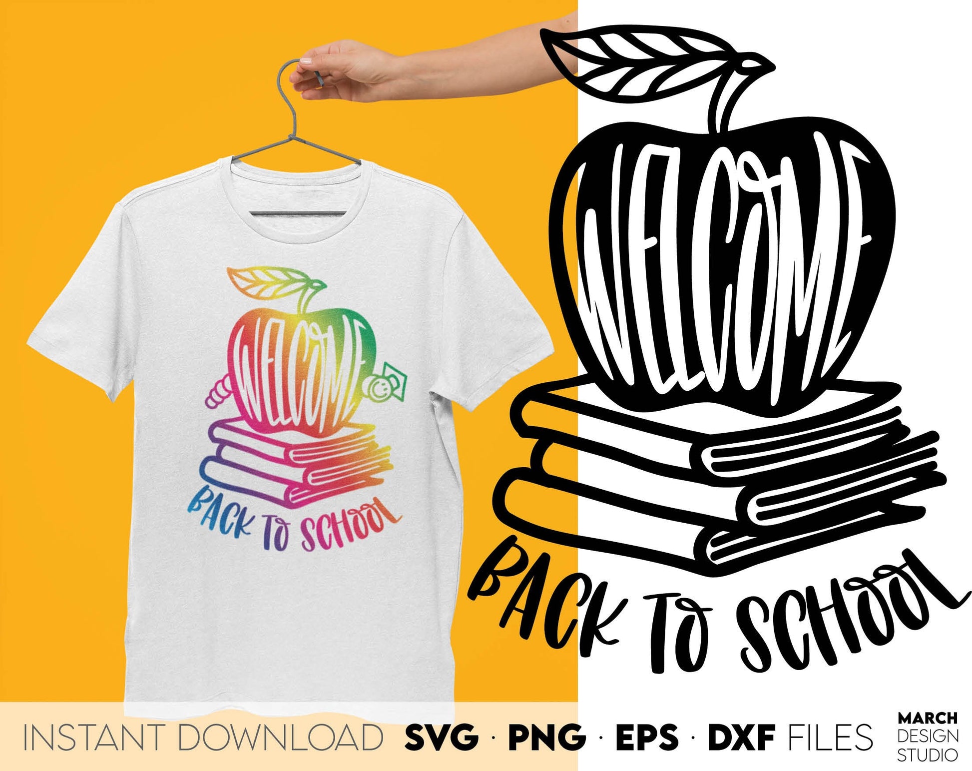 Welcome back to school design you can use to surprise and delight your students and kindergarteners. Files in various formats allow you to use making shirts, tumblers, bags with Cricut, Silhouette and Glowforge machines. Buy now for a good price!