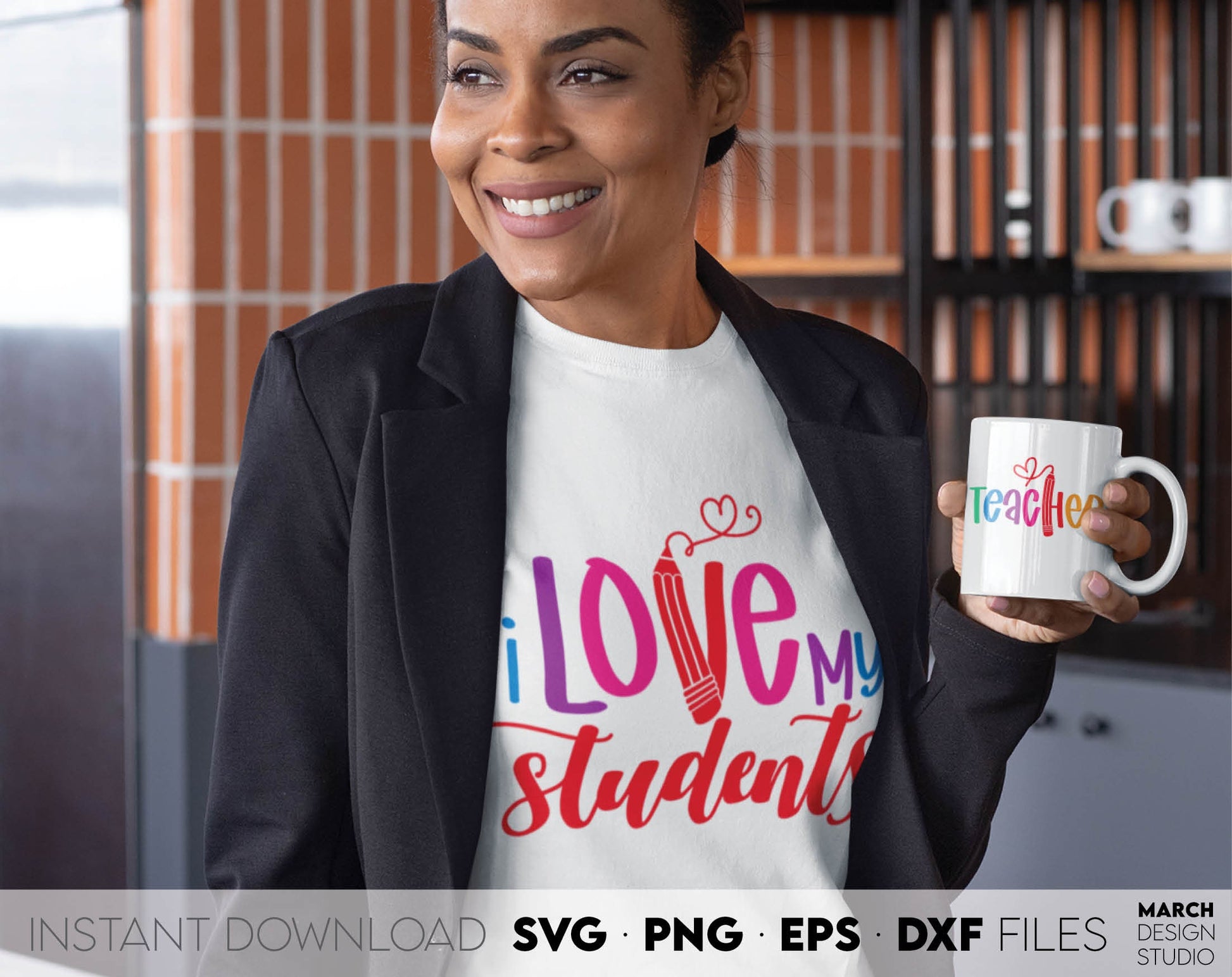 I Love My Students Teacher Gift Shirt design you can use them to surprise and delight your teachers. Teacher Appreciation files allow you to use designs for engraving on glass, making shirts, tumblers with Cricut, Silhouette. For laser cut as well.