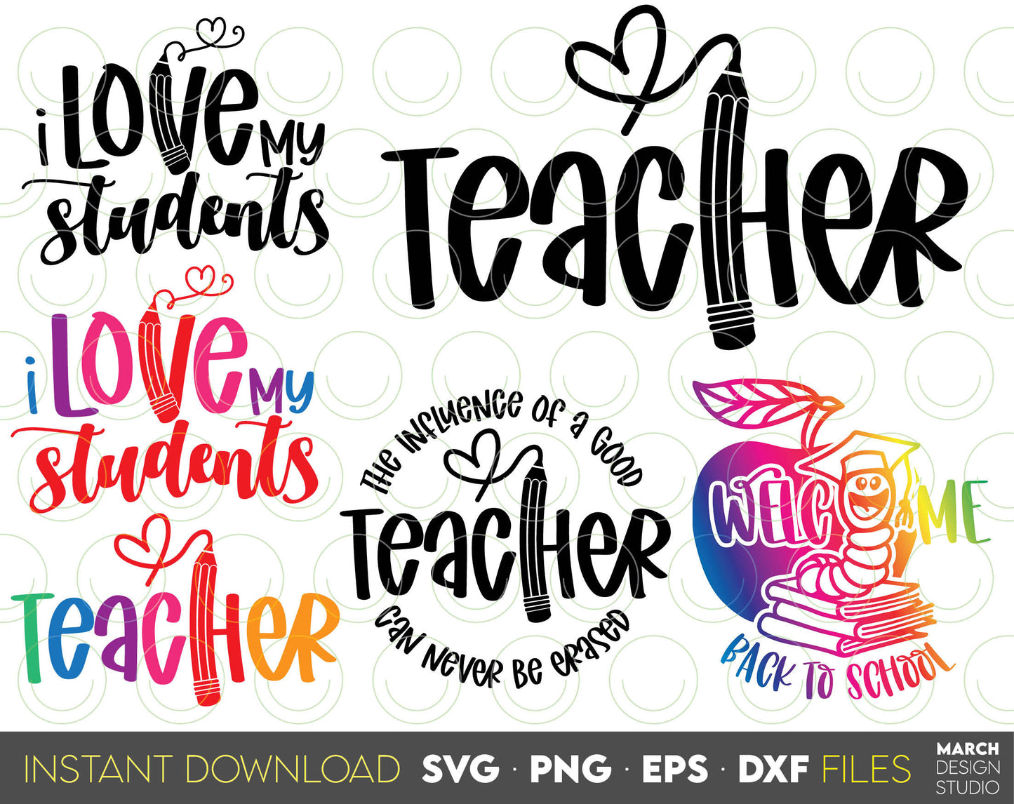 Welcome Back To School bundle you can use them to surprise and delight your teachers, students or kindergarteners. School files in various formats allow you to use for engraving on glass, making shirts, tumblers with Cricut, Silhouette Glowforge