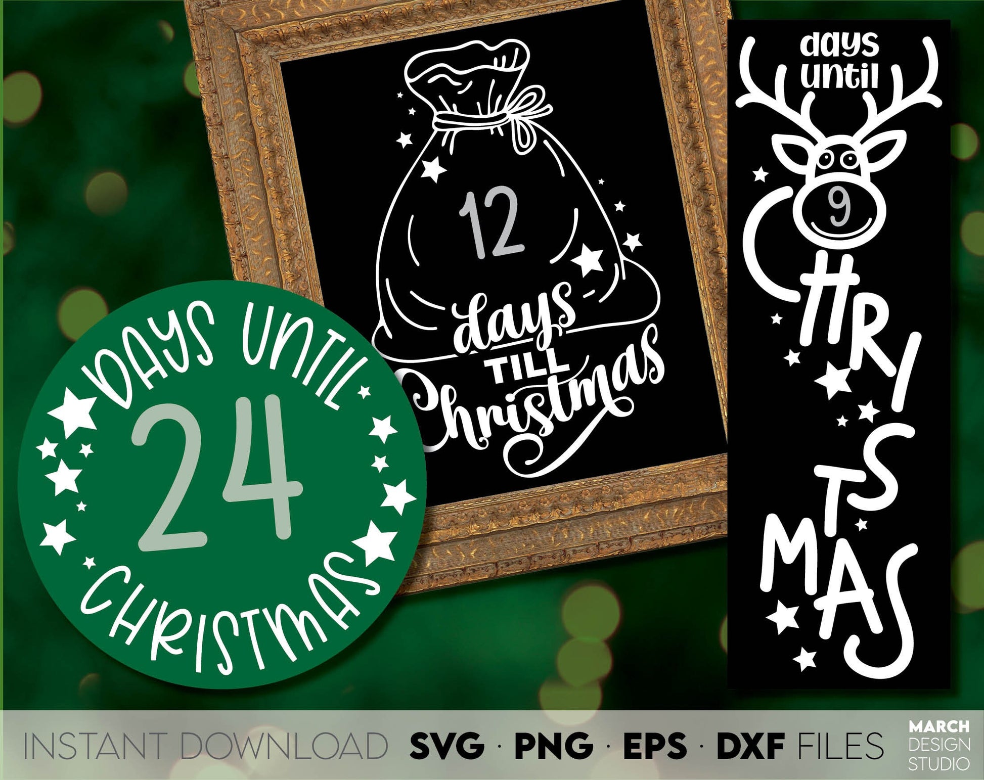 Christmas SVG design you can use to surprise and delight your loved ones on Christmas. Days Till Christmas SVG in various formats allow you to use for any Your Christmas project. Use with Cricut, Silhouette or Glowforge equipment. Good price as well.