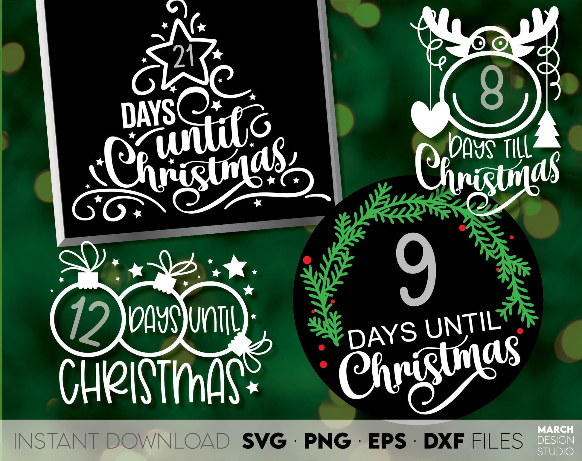 Christmas SVG design you can use to surprise and delight your loved ones on Christmas. Days Till Christmas SVG in various formats allow you to use for any Your Christmas project. Use with Cricut, Silhouette or Glowforge equipment. Good price as well.