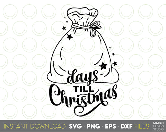 Days till Christmas design you can use to surprise and delight your loved ones on Christmas. Days Till Christmas SVG in various formats allow you to use for any Your Christmas project. Use with Cricut, Silhouette equipment. Buy now for a good price.