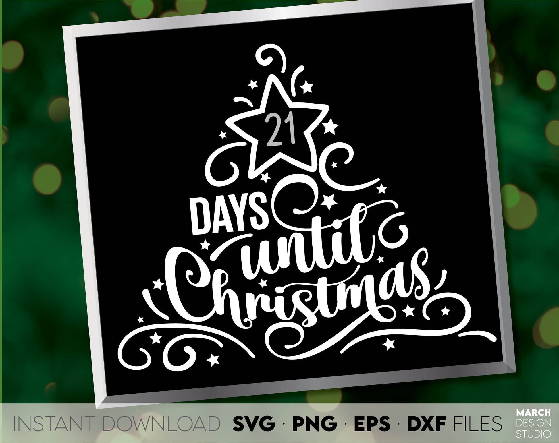 Christmas SVG design you can use to surprise and delight your loved ones on Christmas. Days Till Christmas SVG in various formats allow you to use for any Your Christmas project. Use with Cricut, Silhouette or Glowforge equipment. Good price as well.