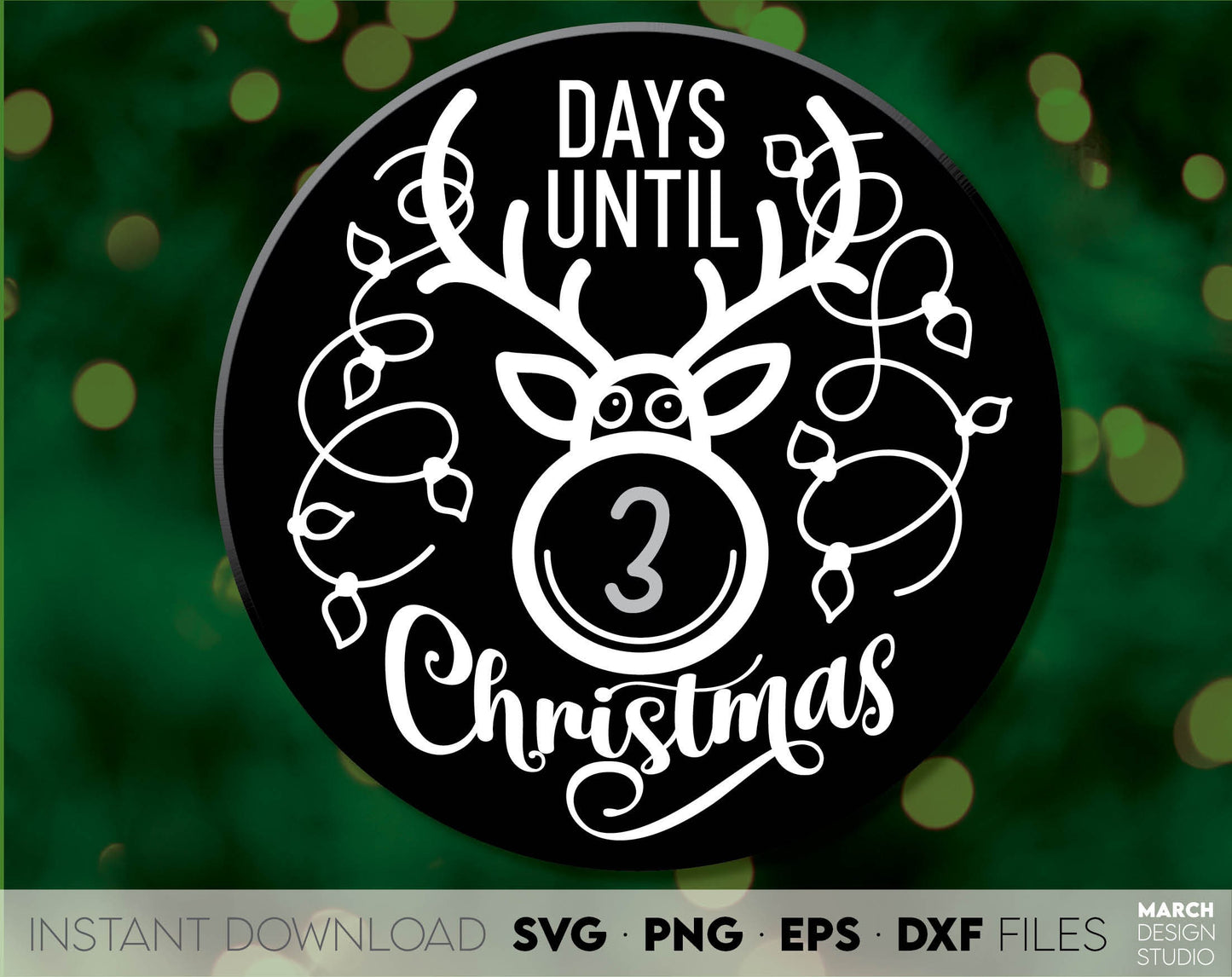 Christmas SVG design you can use to surprise and delight your loved ones on Christmas. Days Till Christmas SVG in various formats allow you to use for any Your Christmas project. Use with Cricut, Silhouette or Glowforge equipment. Good price as well.