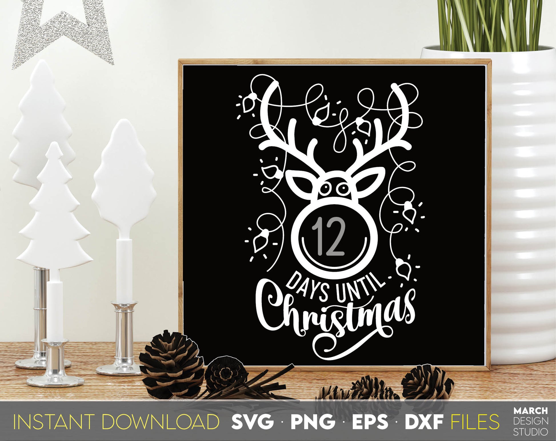 Christmas SVG design you can use to surprise and delight your loved ones on Christmas. Days Till Christmas SVG in various formats allow you to use for any Your Christmas project. Use with Cricut, Silhouette or Glowforge equipment. Good price as well.