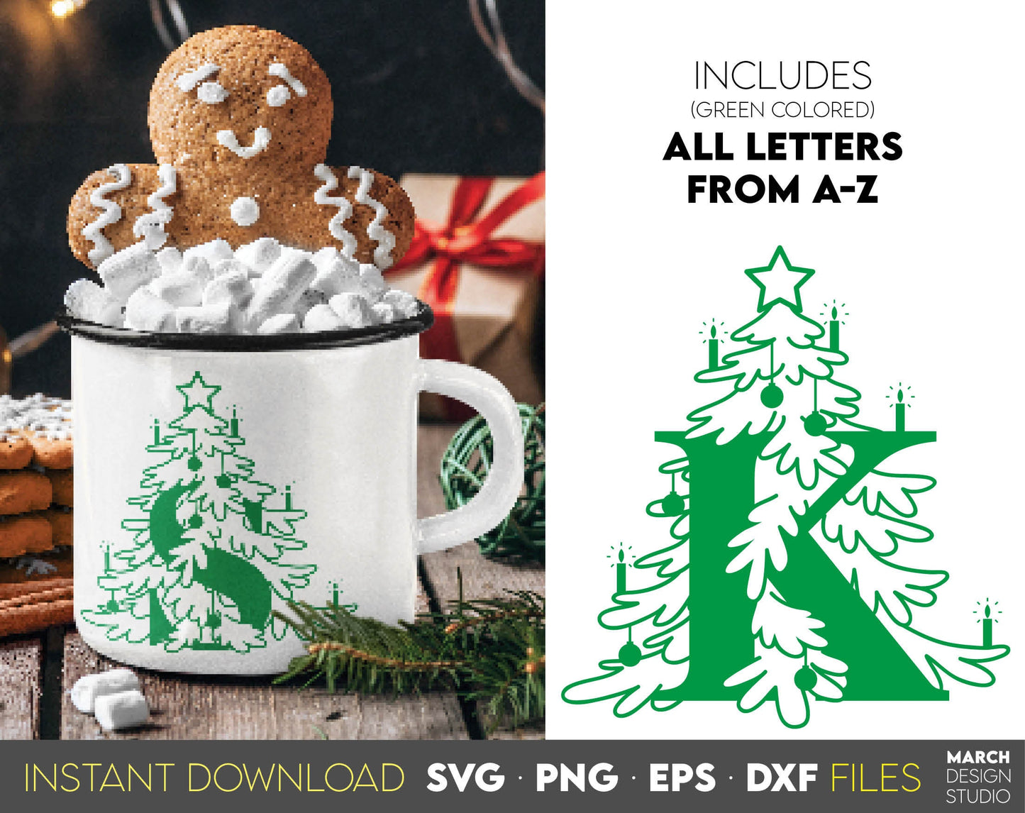 Christmas Monogram letter design you can use to surprise and delight your loved ones on Christmas. Christmas Ornaments SVG in various formats allow you to use for any Your Christmas project. Use with Cricut, Silhouette or Glowforge equipment.