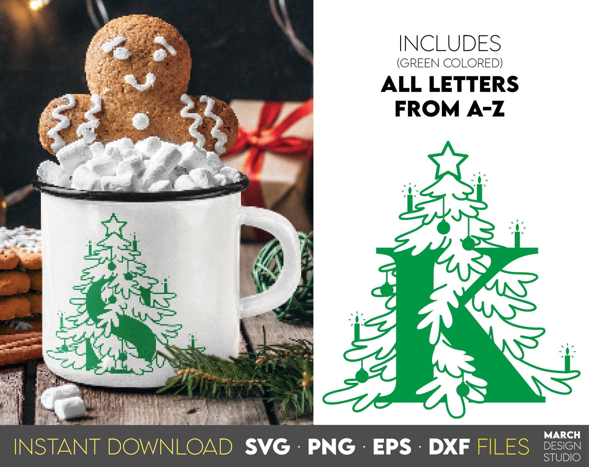 Christmas Monogram letter design you can use to surprise and delight your loved ones on Christmas. Christmas Ornaments SVG in various formats allow you to use for any Your Christmas project. Use with Cricut, Silhouette or Glowforge equipment.