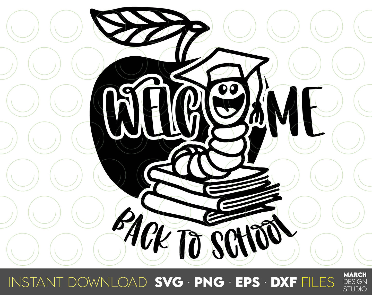 Welcome Back To School Sublimation design you can use for your students, kindergarteners or teacher. Files in various formats allow you to use design for engraving on glass, making shirts, tumblers with Cricut, Silhouette machines. Buy now and enjoy!