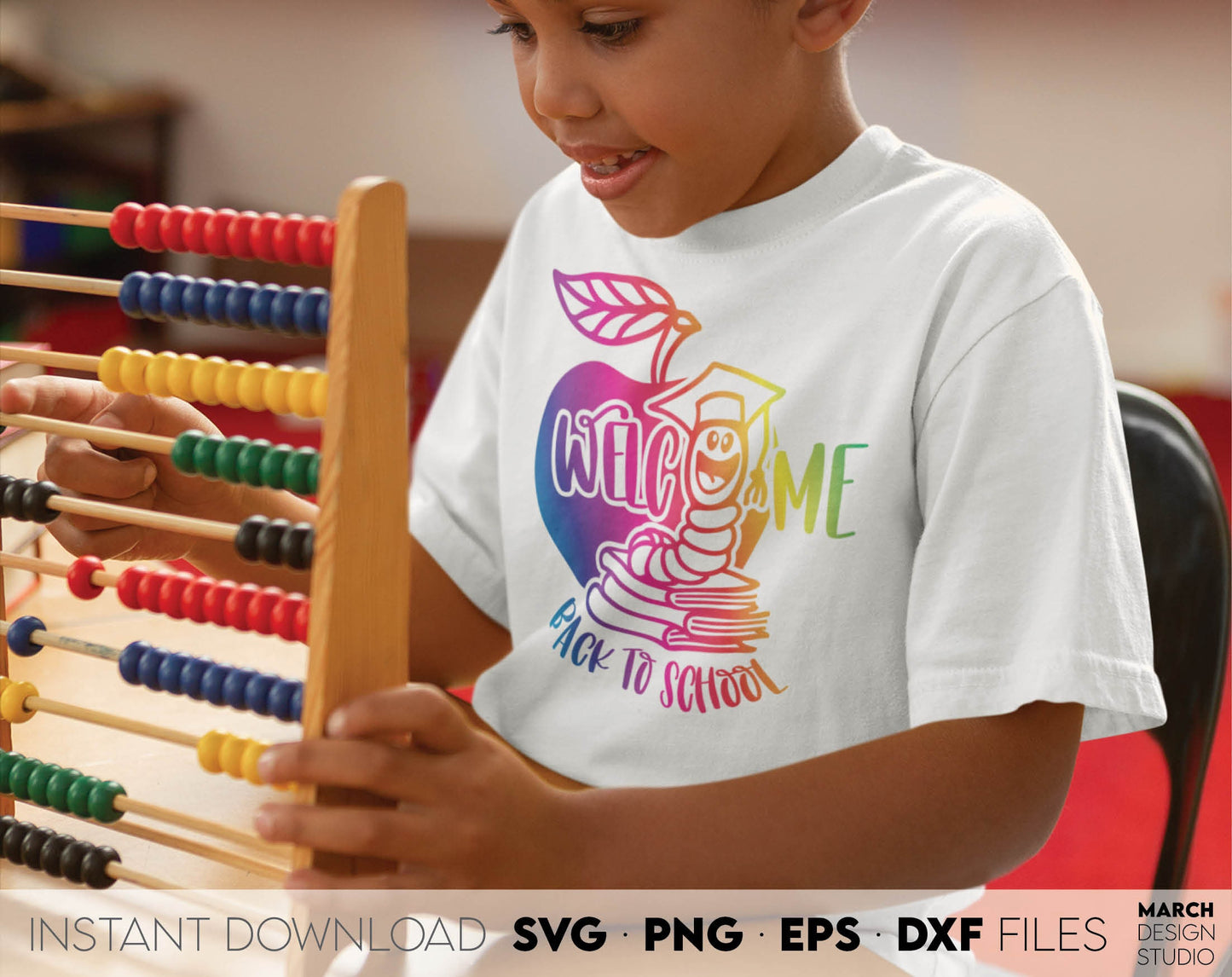 Welcome Back To School Sublimation design you can use for your students, kindergarteners or teacher. Files in various formats allow you to use design for engraving on glass, making shirts, tumblers with Cricut, Silhouette machines. Buy now and enjoy!