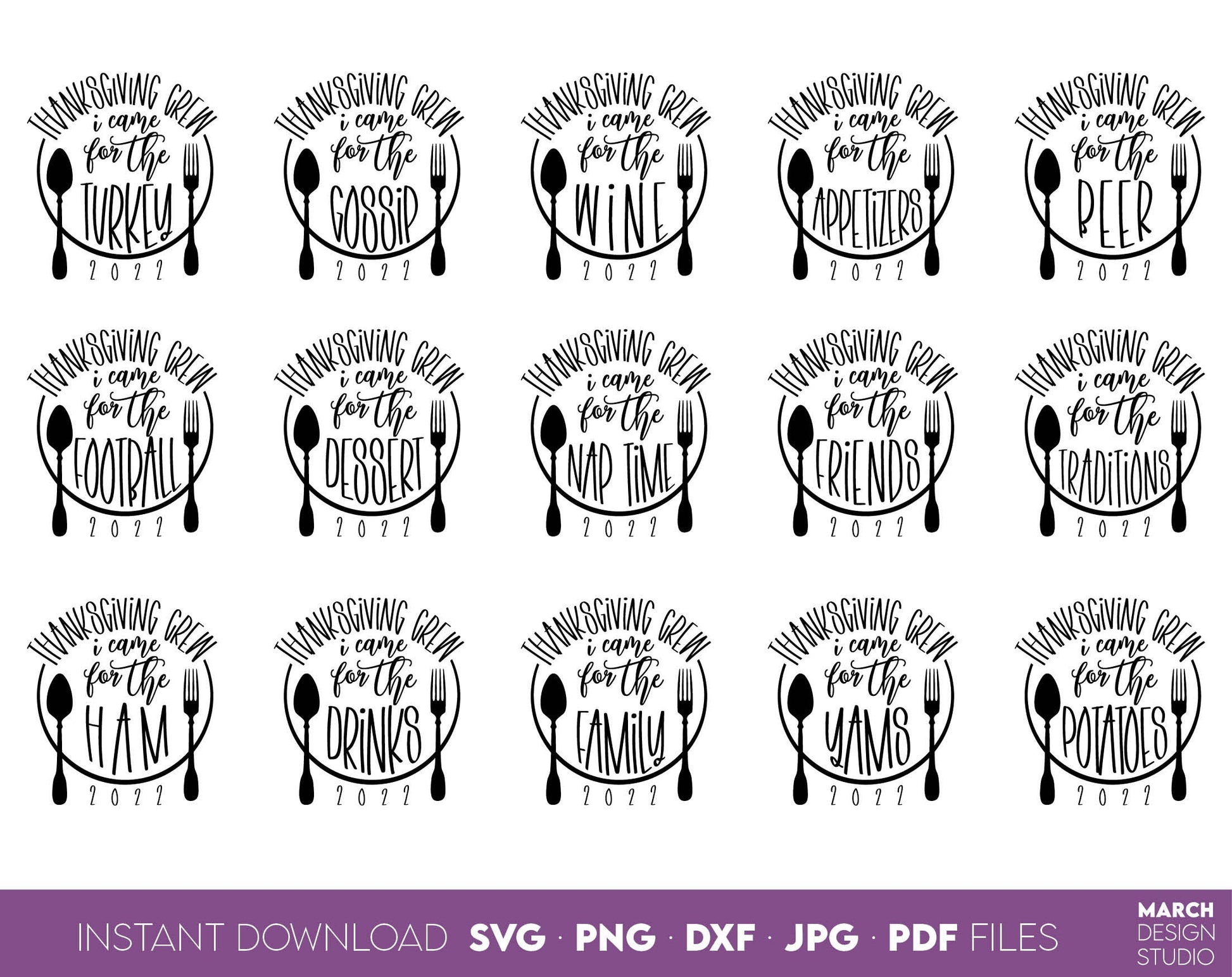 Thanksgiving Cooking Crew SVG bundle for Your Thanksgiving family party. The SVG, PNG, DXF, EPS or JPG file format allows this design to be used for shirts, mugs, tumblers etc. Use as sublimation or laser cut files as well.