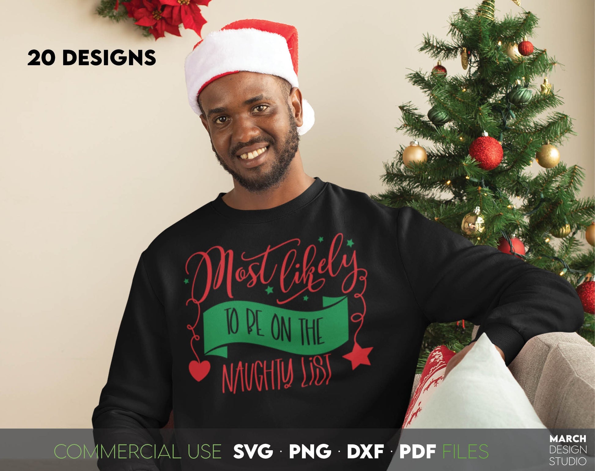 Most Likely To - Christmas bundle. Matching Shirts for Your Funny Family Christmas. Find the right design for every member of the family and make your Christmas fun.