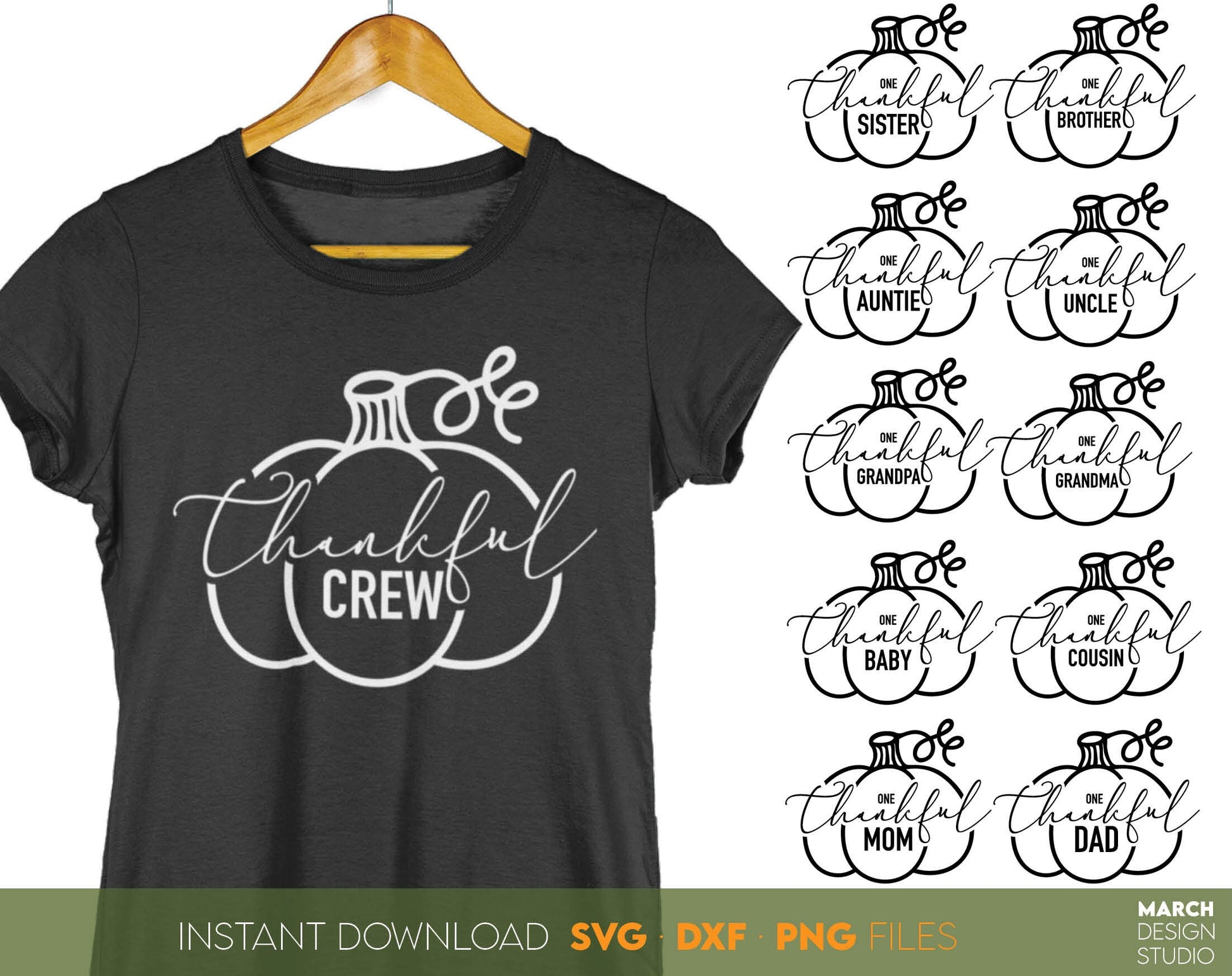 Make Your Thanksgiving party amazing with this Thanksgiving Family Matching Shirts designs. The SVG, PNG, DXF, EPS or JPG file format allows this design to be used for shirts, mugs, tumblers etc. Use as sublimation or laser cut files as well.