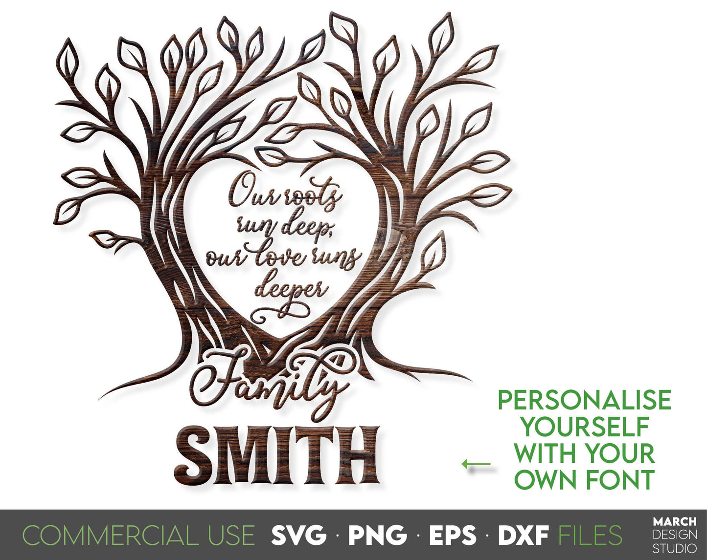 Family Tree Monogram SVG for Your gift projects or home decoration. 
Files allow you to use designs for engraving on glass, making shirts, tumblers with Cricut, Silhouette equipment. Files designed and easy to use for laser cutting.