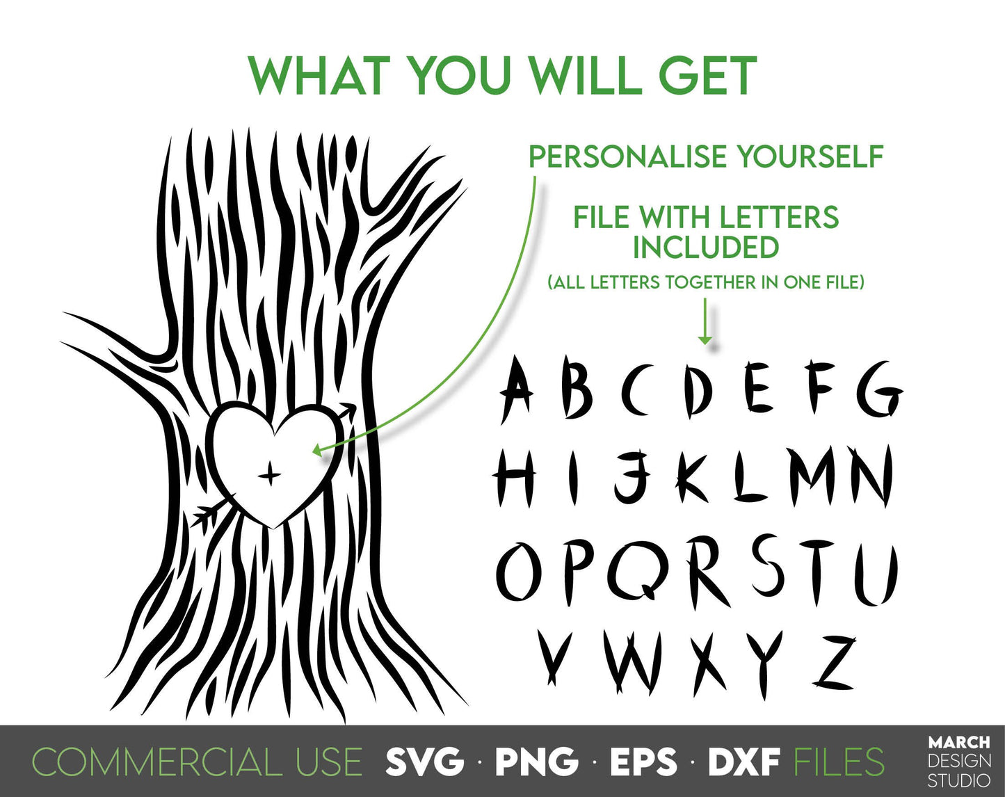 Funny Family Tree with initials you can personalise Yourself. File With Letters included. SVG PNG EPS DXF files included. Compatible with Cricut, Silhouette, sublimation printers or other equipment. Cut from vinyl, use for other projects. Buy now!