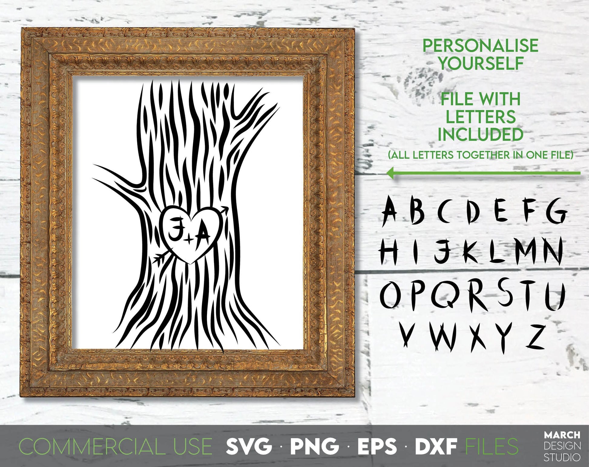 Funny Family Tree with initials you can personalise Yourself. File With Letters included. SVG PNG EPS DXF files included. Compatible with Cricut, Silhouette, sublimation printers or other equipment. Cut from vinyl, use for other projects. Buy now!