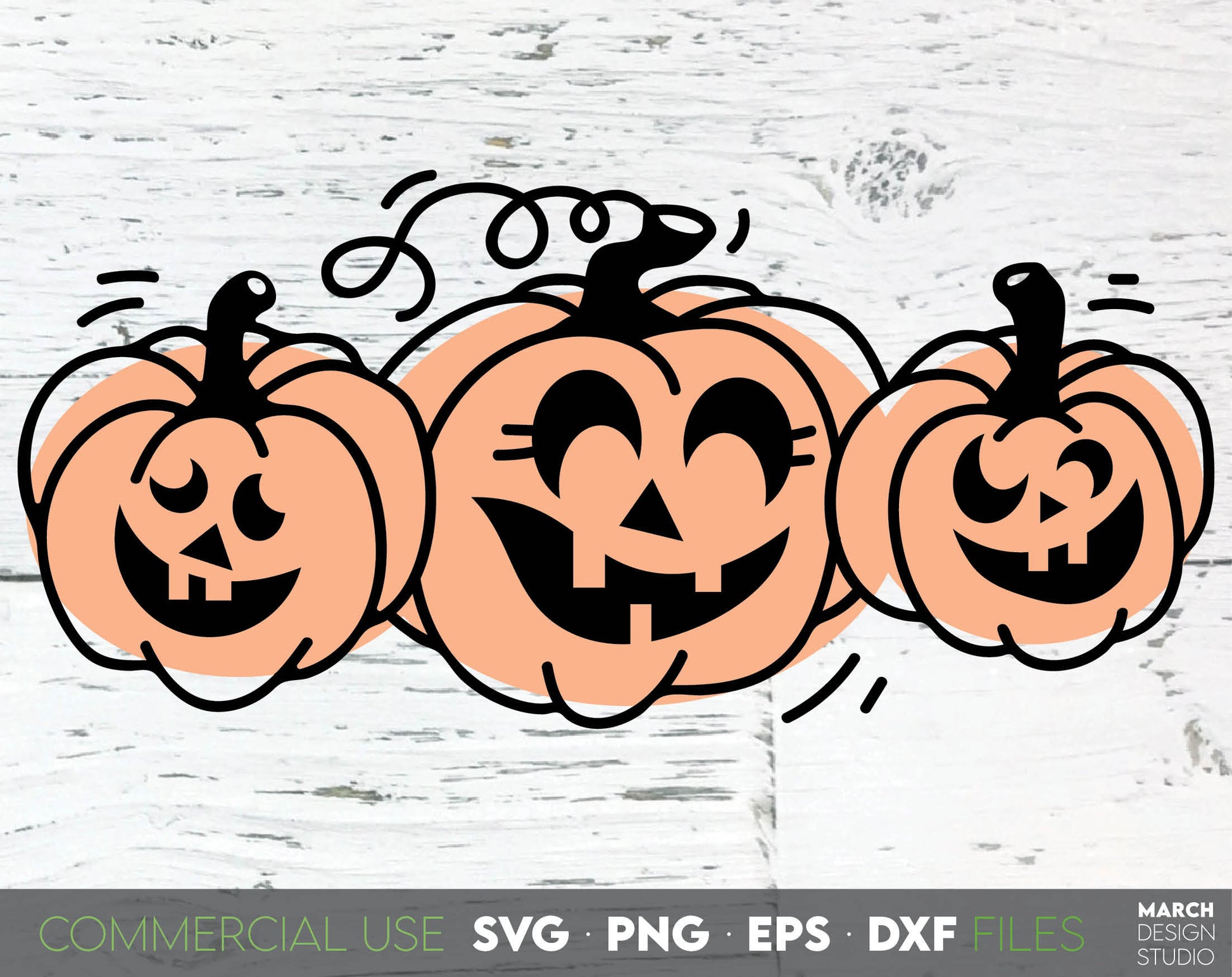 Pumpkin faces bundle for Your Halloween event. Decorate Your home with this design. SVG, DXF, EPS, PNG file formats allow to use it cut from vinyl, use for sublimation or as laser cut files. Compatible with Cricut, Silhouette as well. Buy now, enjoy!