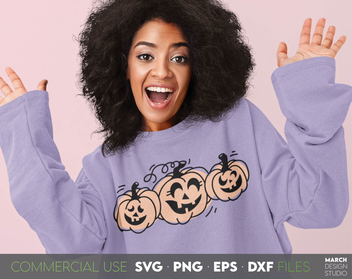 Pumpkin faces bundle for Your Halloween event. Decorate Your home with this design. SVG, DXF, EPS, PNG file formats allow to use it cut from vinyl, use for sublimation or as laser cut files. Compatible with Cricut, Silhouette as well. Buy now, enjoy!