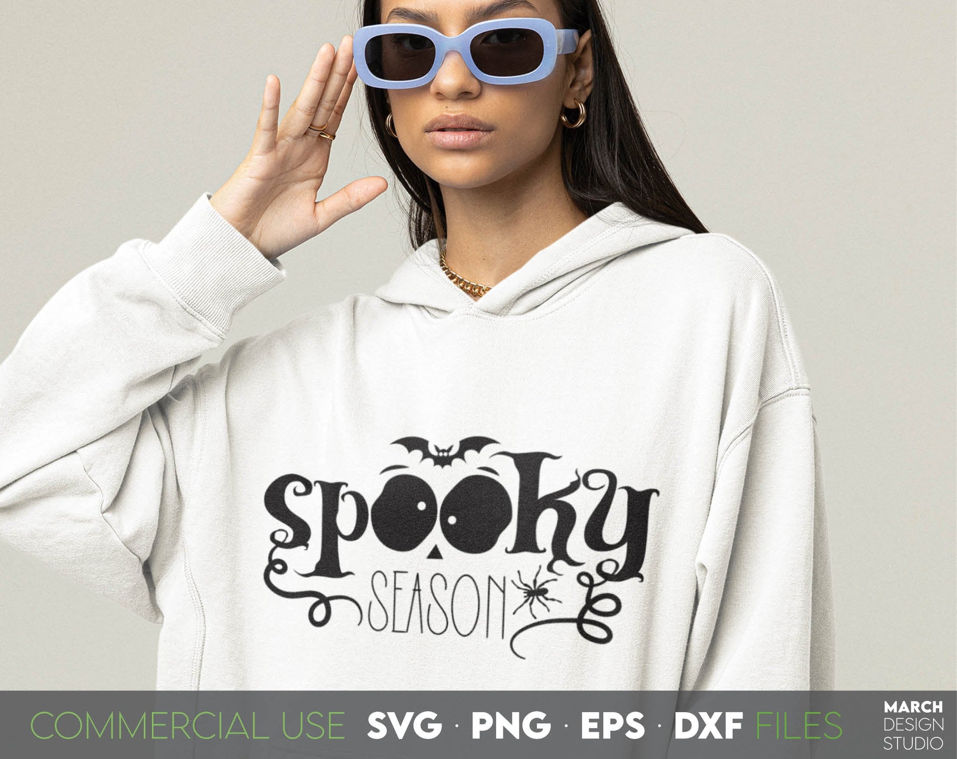 Funny Spooky Season Design for Halloween. SVG, PNG, EPS and DXF files included. Compatible with Cricut, Silhouette and others machines. Use for sublimation or laser cut projects as well. Buy now for a good - discount price. Enjoy!