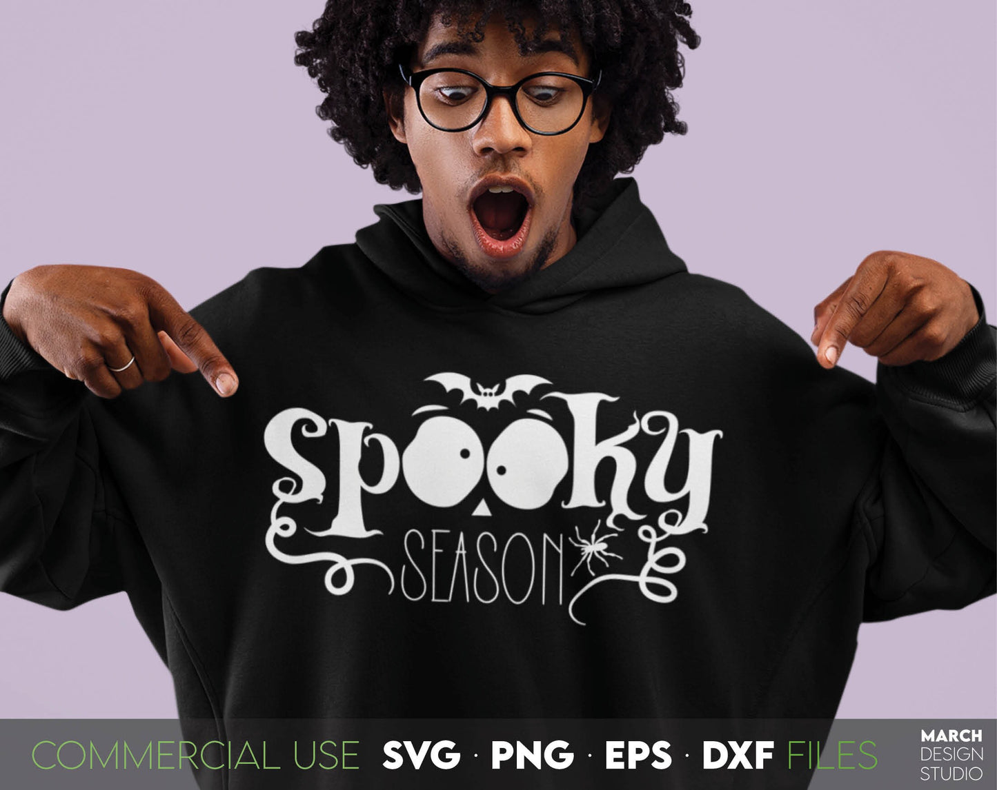 Funny Spooky Season Design for Halloween. SVG, PNG, EPS and DXF files included. Compatible with Cricut, Silhouette and others machines. Use for sublimation or laser cut projects as well. Buy now for a good - discount price. Enjoy!