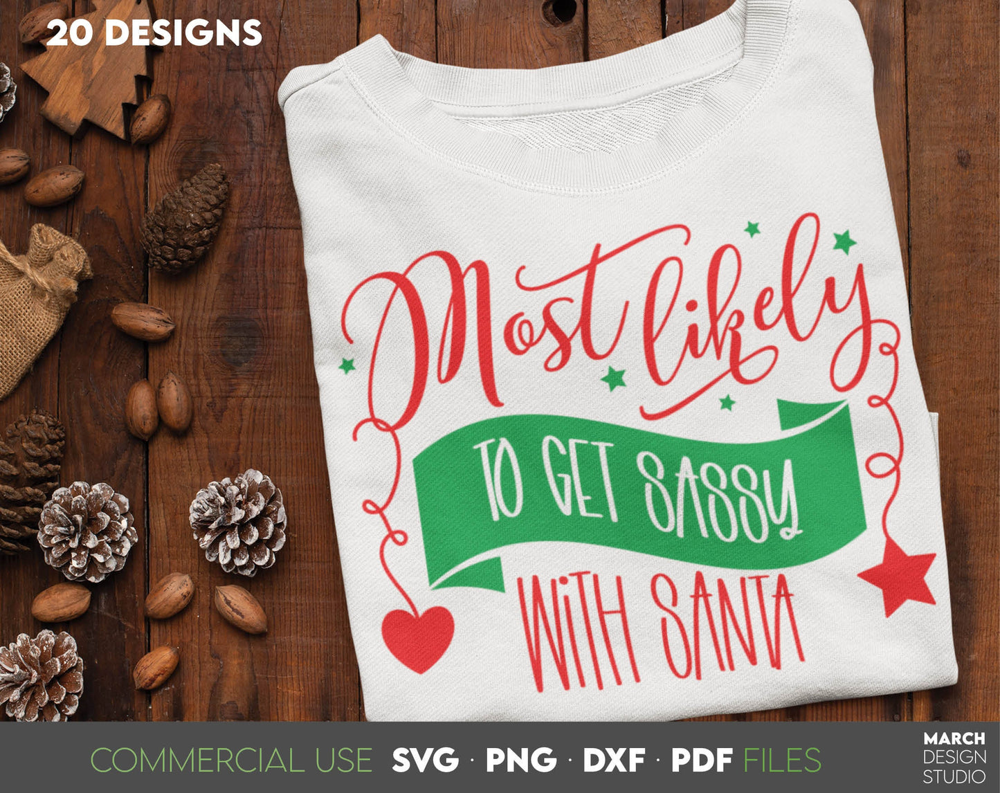 Most Likely To - Christmas bundle. Matching Shirts for Your Funny Family Christmas. Find the right design for every member of the family and make your Christmas fun.