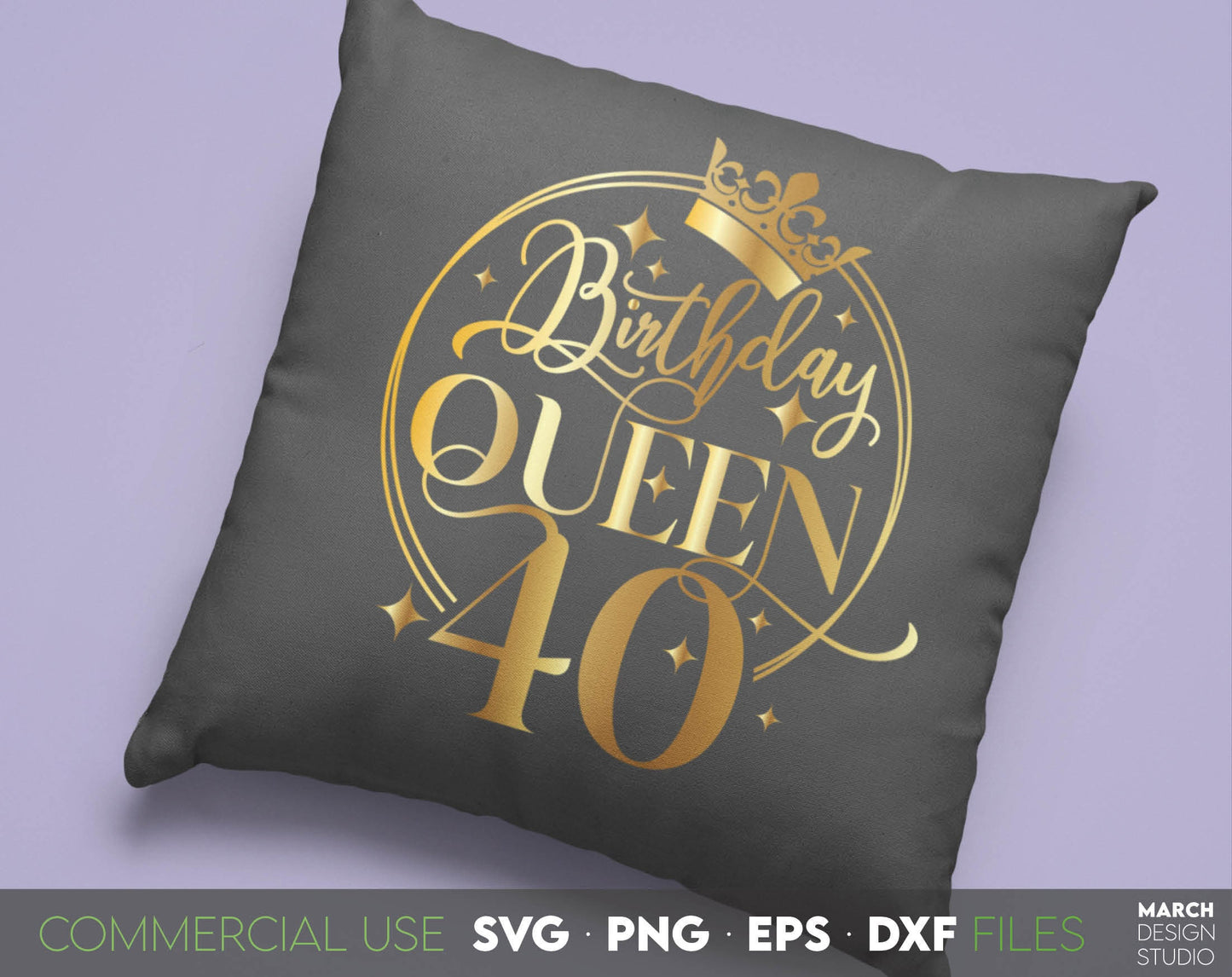 Birthday Queen Birthday shirt bundle. Gold colored for Birthday shirts or other ornaments. SVG PNG EPS DXF files included. Compatible with Cricut, Silhouette or other machines. Cut from vinyl, use for sublimation or laser cut or grave projects.