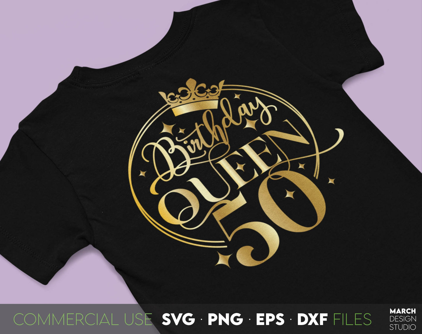 50th Birthday design for cut from vinyl and sublimation projects. Golden design is royal and beautiful. SVG, PNG, EPS and DXF files included. Compatible with Cricut, Silhouette and other machines. Buy now for a good price and enjoy!