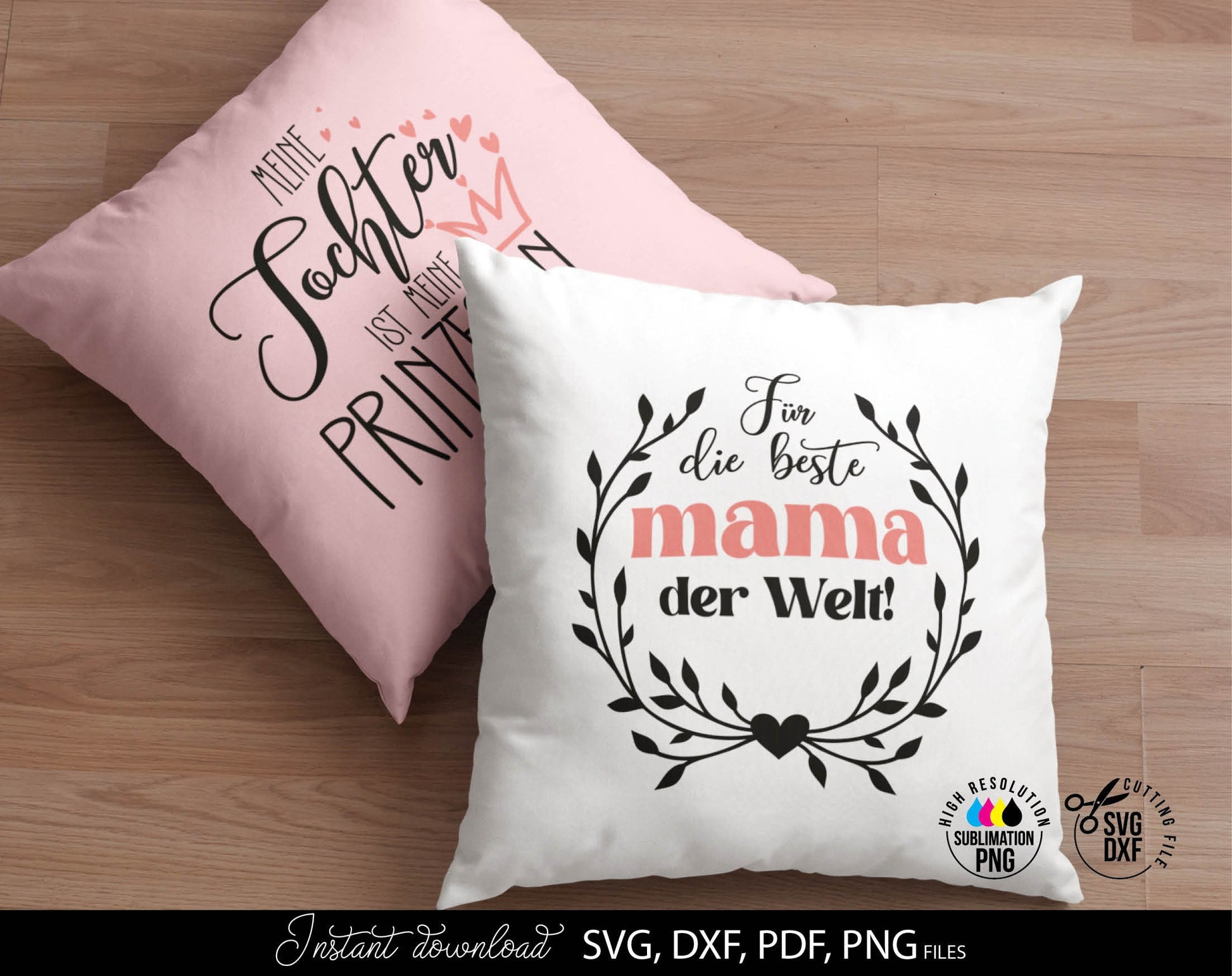 German mama, schwaster, freundin quotes svg bundle. Use for cutting from vinyl, for sublimation or laser cut projects. SVG, DXF, PNG files included. Compatible with Cricut, Silhouette or other equipment. Buy now for a good price and enjoy!