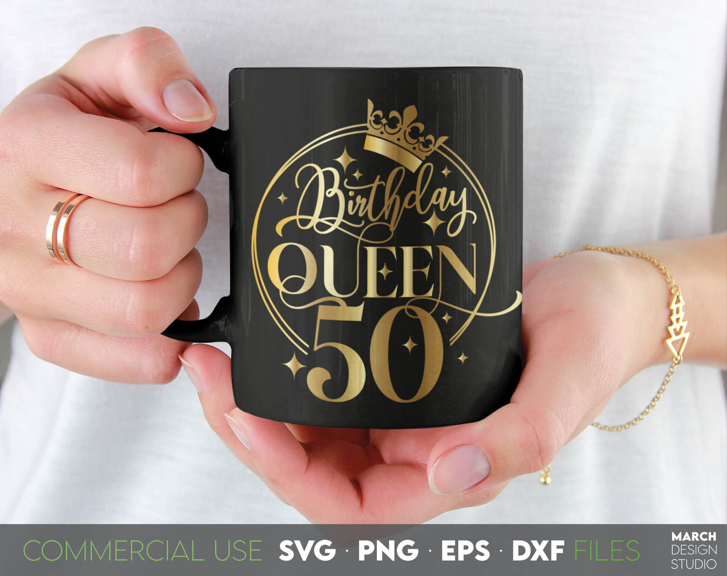 Birthday Queen Birthday shirt bundle. Gold colored for Birthday shirts or other ornaments. SVG PNG EPS DXF files included. Compatible with Cricut, Silhouette or other machines. Cut from vinyl, use for sublimation or laser cut or grave projects.