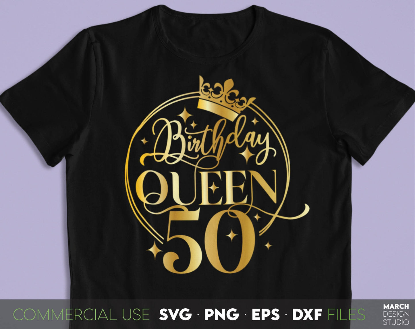 50th Birthday design for cut from vinyl and sublimation projects. Golden design is royal and beautiful. SVG, PNG, EPS and DXF files included. Compatible with Cricut, Silhouette and other machines. Buy now for a good price and enjoy!