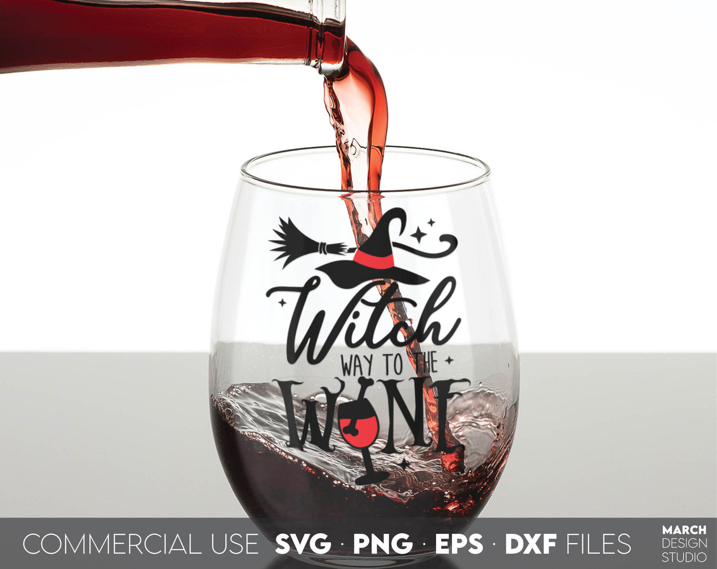 Witchy Vibes Wine Bundle With Funny Halloween Saying Designs Included. SVG, PNG, EPS, DXF files included. Use for cutting from vinyl, sublimation projects. Compatible with Circut, Silhouette or other machines. Buy now for a good price and enjoy!