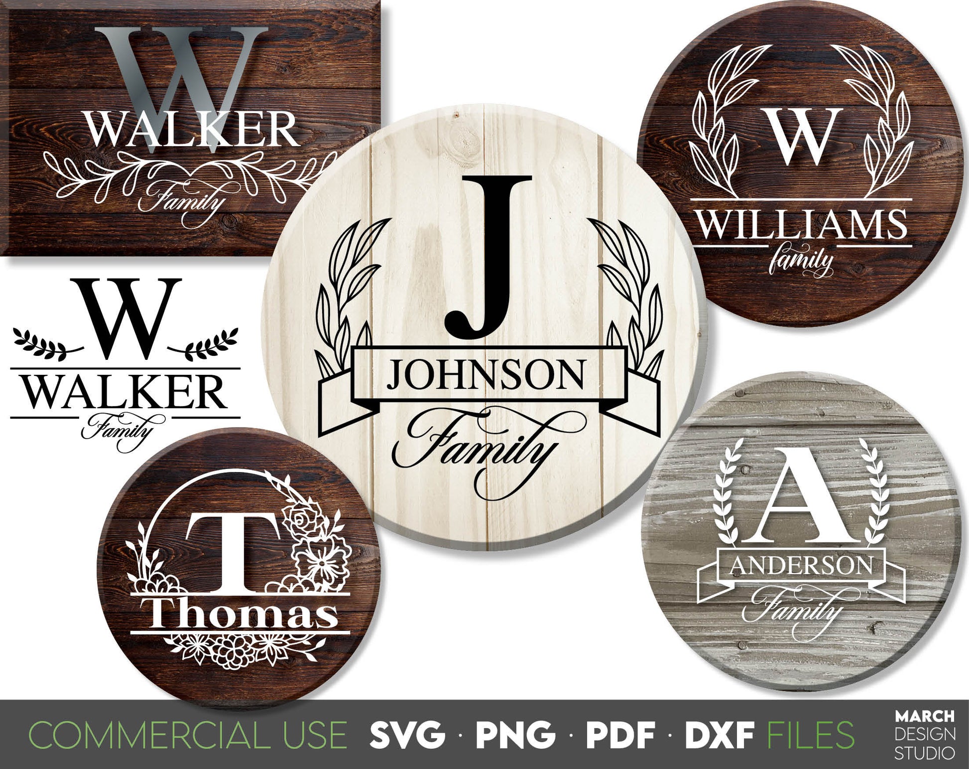 This monogram frame bundle you can use for a lot of events in your life. For Your wedding gifts, farmhouse decoration, birthday party and etc. SVG, DXF, EPS, PNG files included. Use for cutting from vinyl, sublimation or laser cut projects. Buy now!