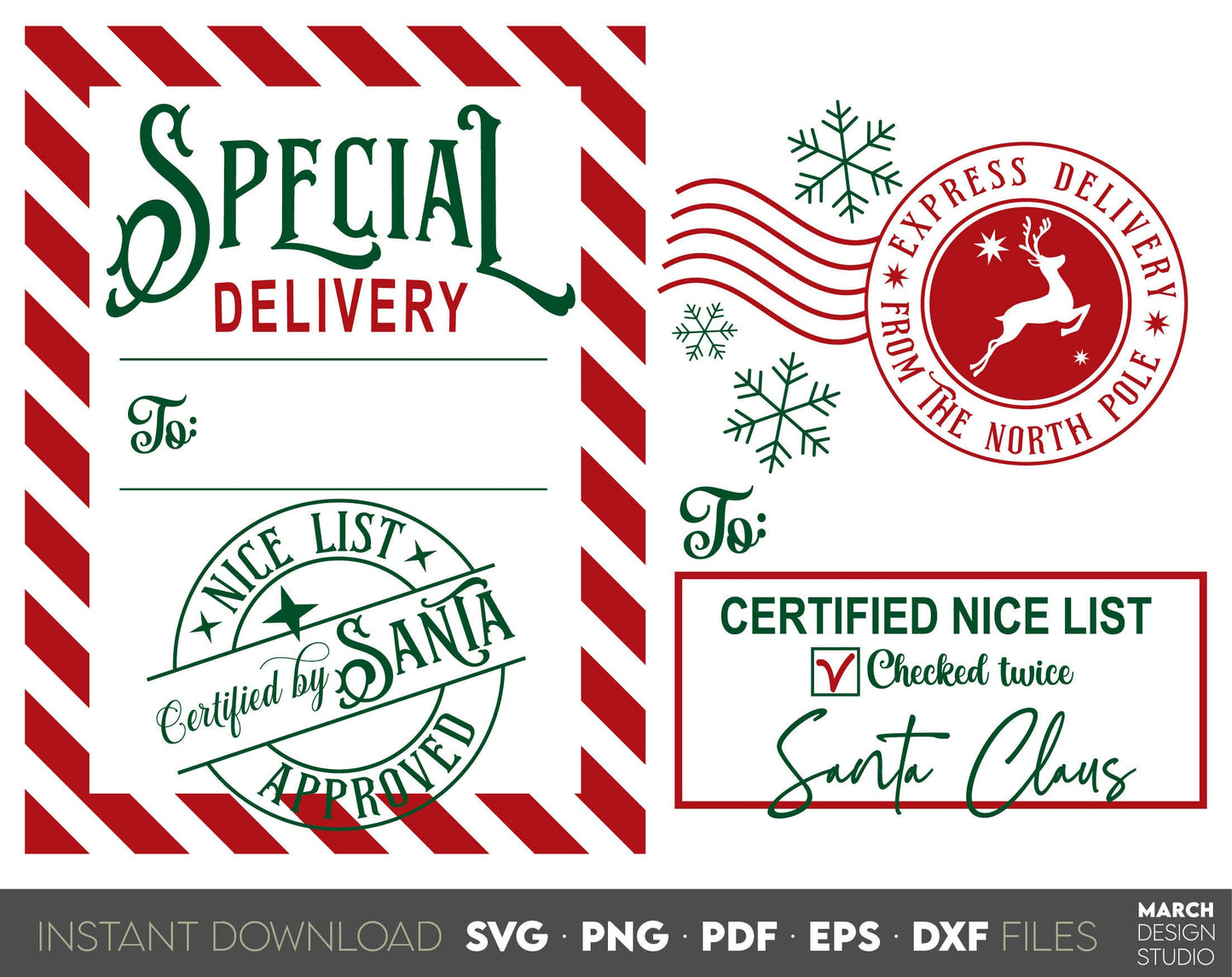 Santa Sack vintage Christmas designs. Beautiful stamp for Your christmas gifts. Designs with North Pole, Reindeer etc. Use for cutting from vinyl, sublimation or laser cut projects. Buy now and enjoy! Compatible with Cricut, Silhouette equipment.