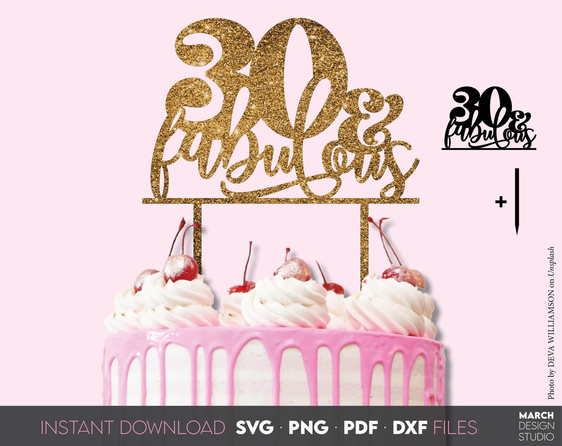 Cake Topper Bundle for Birthday cake. 50, 60, 70, 80, 90 & fabulous cake topper for Your loved ones birthday cake. SVG, PNG, DXF, PDX files included. Cut from vinyl, use for sublimation or laser cut projects. Buy now for a good price and enjoy!