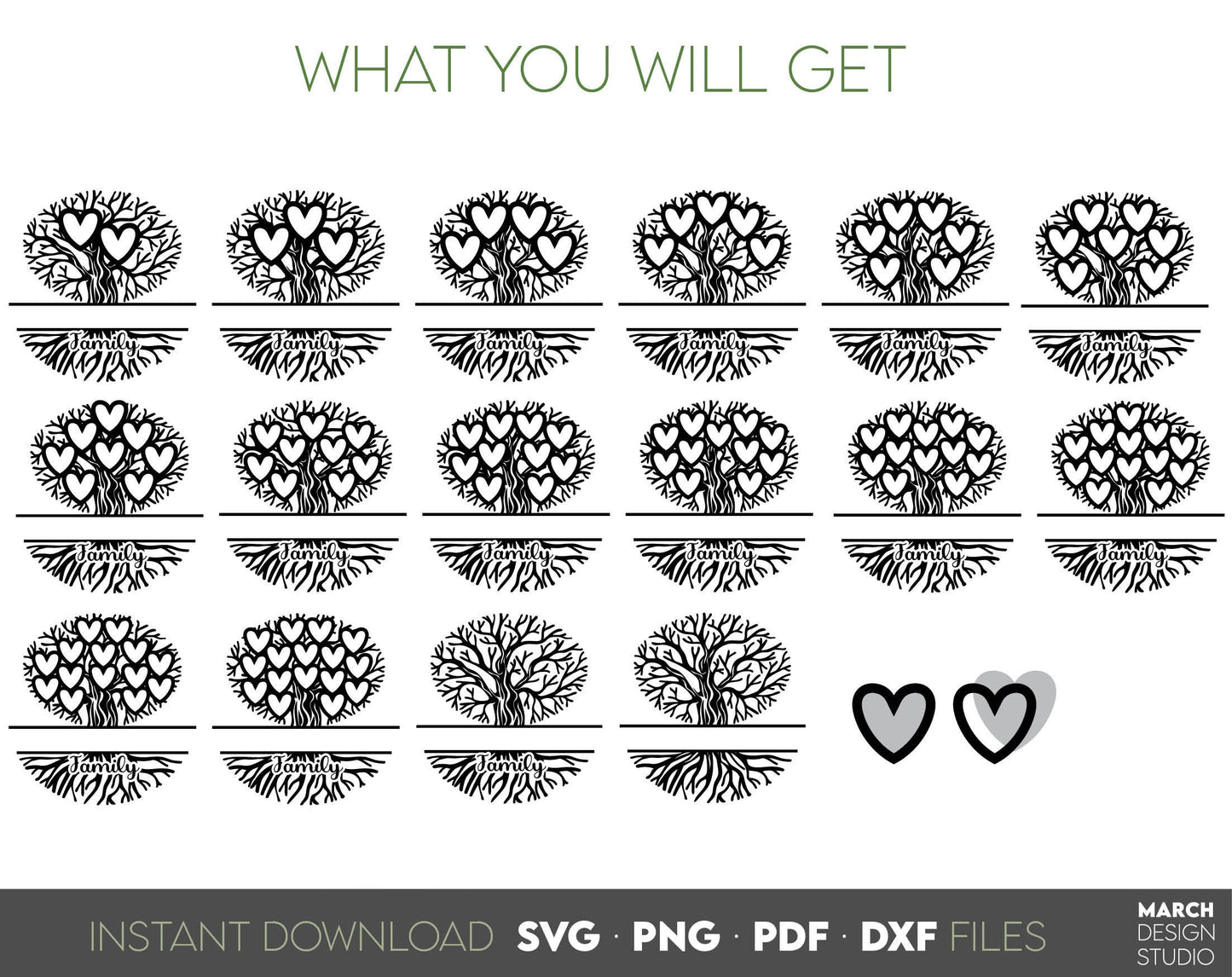 Family Tree SVG | Family Reunion SVG | Family Tree Cricut | Tree Of Life svg | Split monogram svg | Family tree png | Silhouette Clipart