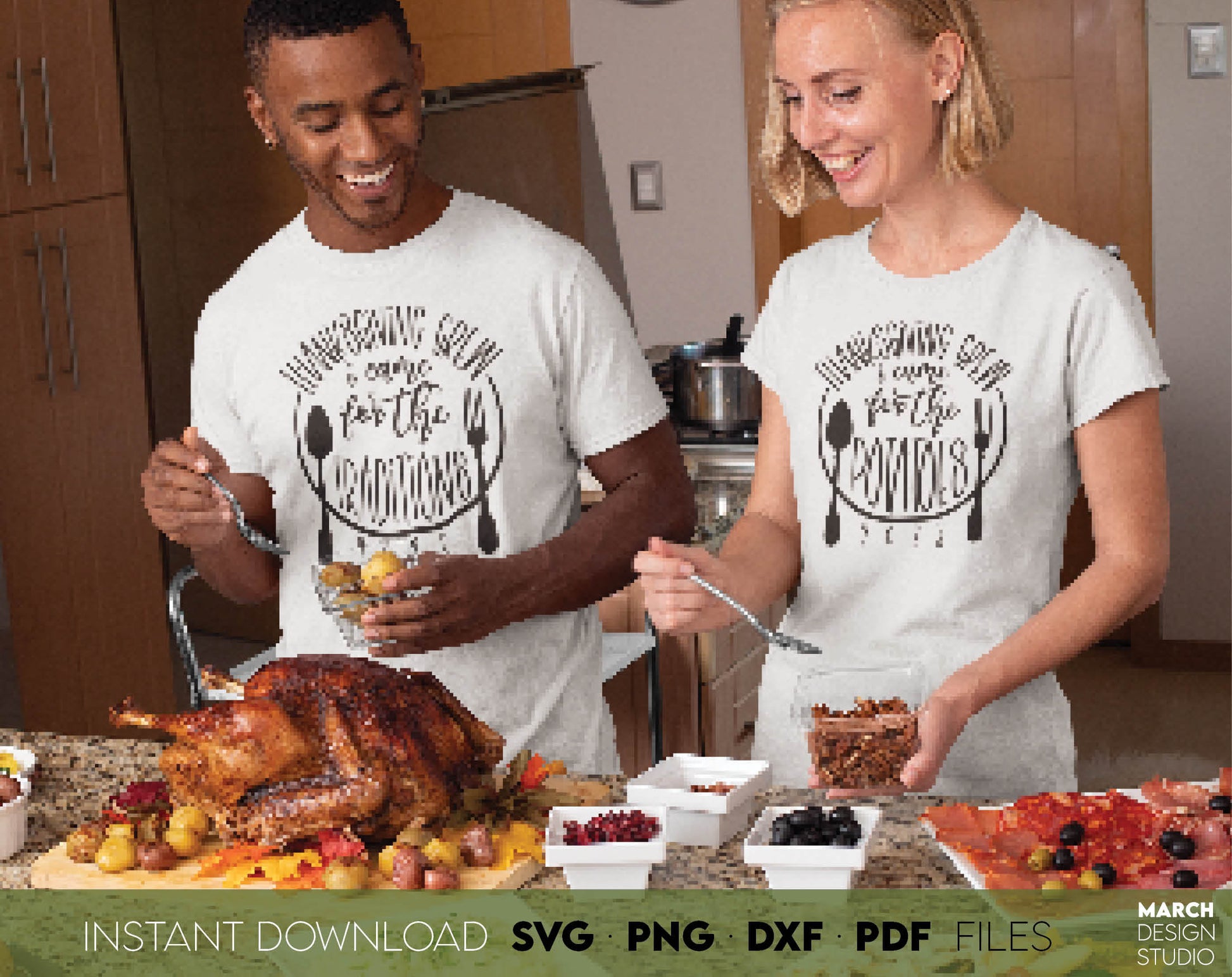 Thanksgiving Cooking Crew SVG bundle for Your Thanksgiving family party. The SVG, PNG, DXF, EPS or JPG file format allows this design to be used for shirts, mugs, tumblers etc. Use as sublimation or laser cut files as well.