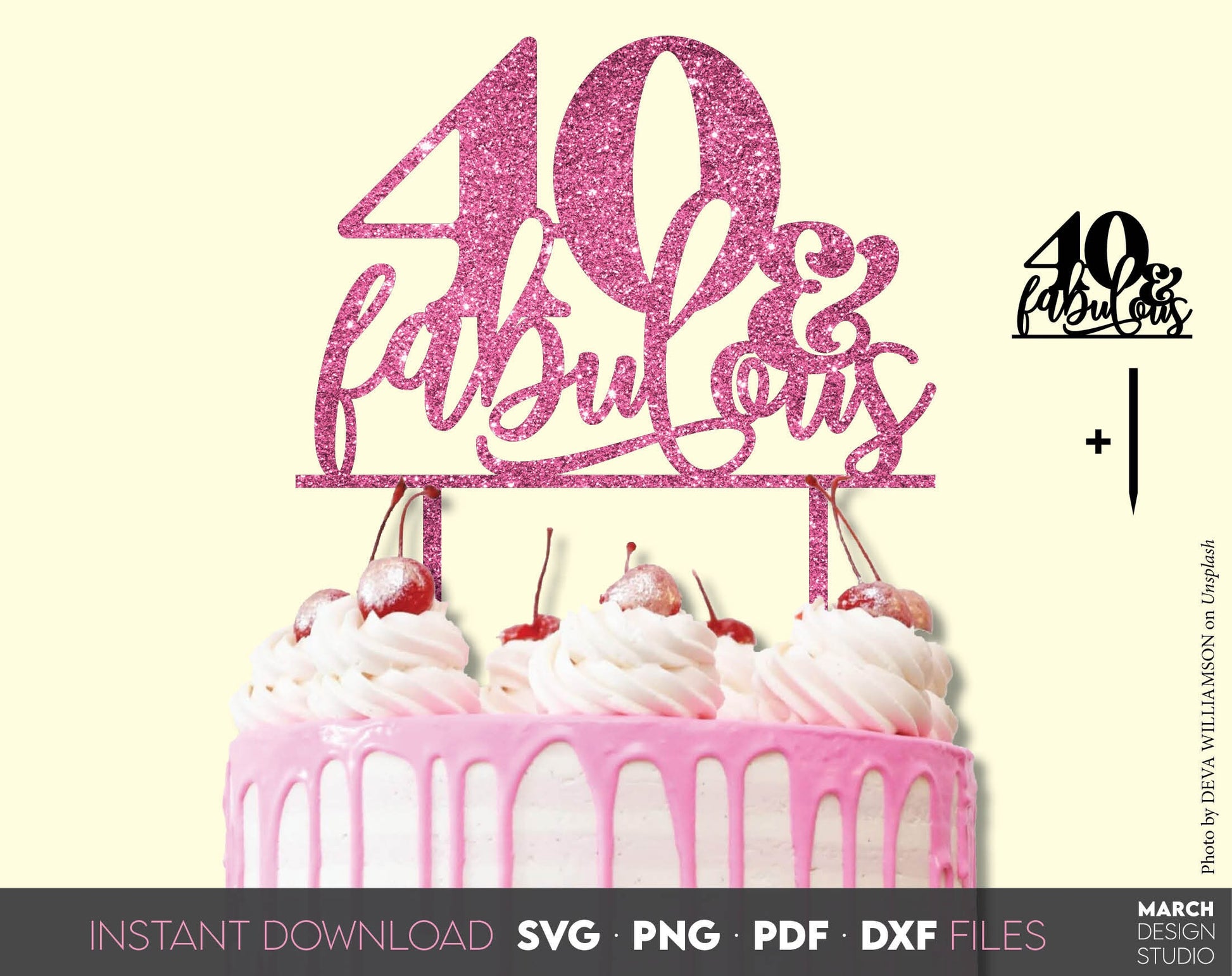 Cake Topper Bundle for Birthday cake. 50, 60, 70, 80, 90 & fabulous cake topper for Your loved ones birthday cake. SVG, PNG, DXF, PDX files included. Cut from vinyl, use for sublimation or laser cut projects. Buy now for a good price and enjoy!