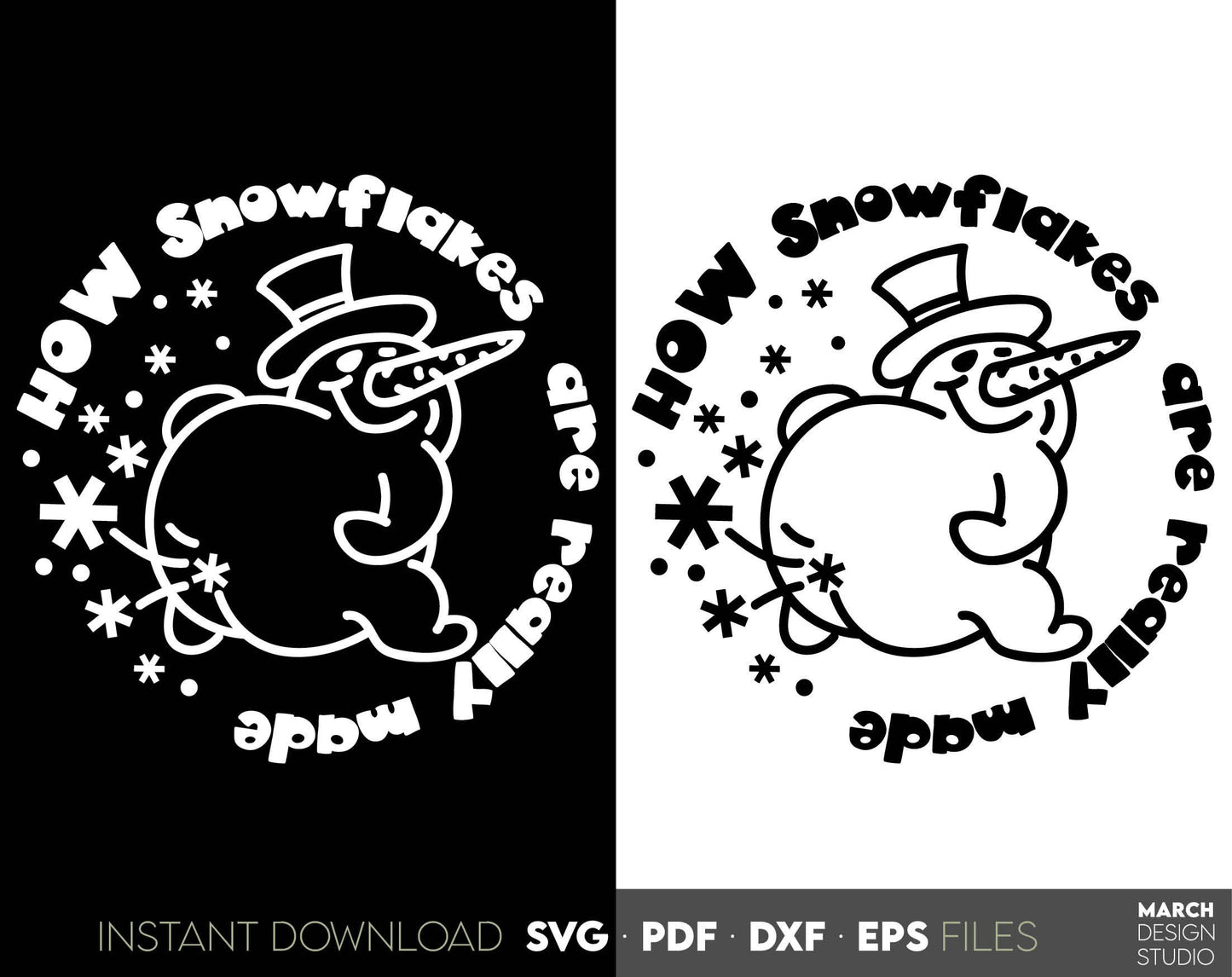 Funny New Years Eve design - How Snowflakes are really made. SVG, PDF, DXF, PNG files included. Compatible with Cricut, Silhouette or Glowforge equipment. Use foe cutting from vinyl, sublimation or laser cut projects. Buy now and enjoy!