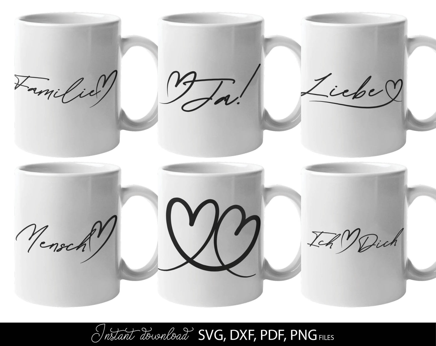 Bundle German Words Liebe Familie SVG Cut File German Lettering Christmas for You Christmas or other evening ornaments. Use for cutting from vinyl, sublimation or laser cut projects.
It looks beautiful when used to decorate candles. Buy now and enjoy