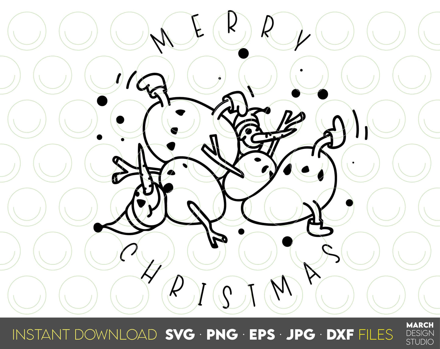 Funny Snowman family clipart for Your Christmas ornaments. Use for cutting form vinyl, sublimation or laser cut projects. SVG, PNG, DXF, EPS and JPG files included. Compatible with Cricut, Silhouette, Glowforge and other equipment. Buy now and enjoy!