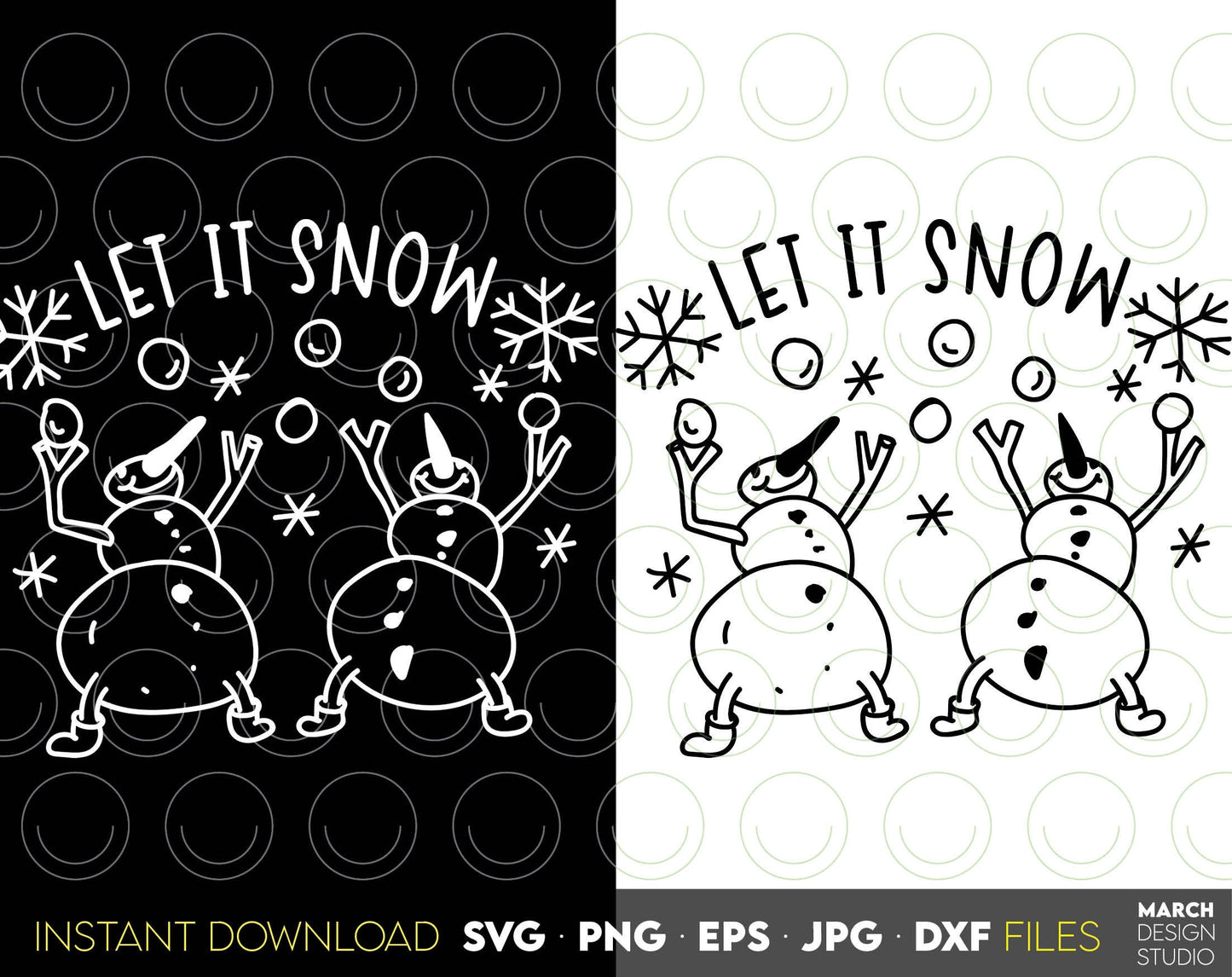 Let it snow - Funny Snowman clipart for Your Christmas ornaments. Use for cutting form vinyl, sublimation or laser cut projects. SVG, PNG, DXF, EPS and JPG files included. Compatible with Cricut, Silhouette, Glowforge and other equipment. Buy now!