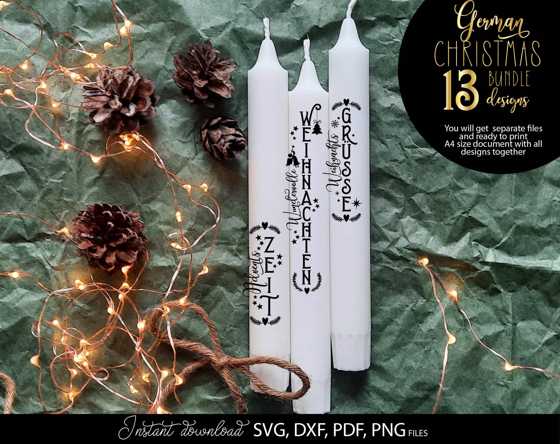 Plotter file Candle texts Candle design SVG | Plotter file Advent 1-4 Advent numbers SVG | Plotter File Set Home Wreath Houses SVG Cricut