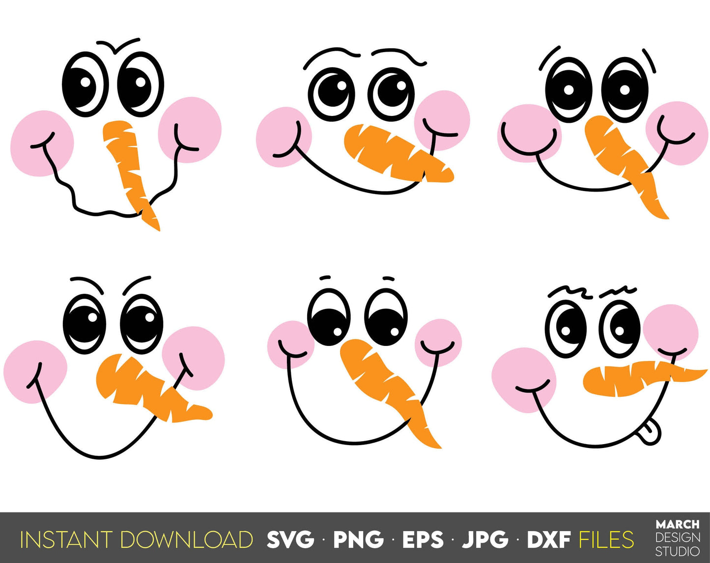 Funny Snowman face bundle for You Christmas ornaments. Use for cutting form vinyl, sublimation or laser cut projects. SVG, PNG, DXF, EPS and JPG files included. Compatible with Cricut, Silhouette, Glowforge and other equipment. Buy now and enjoy!