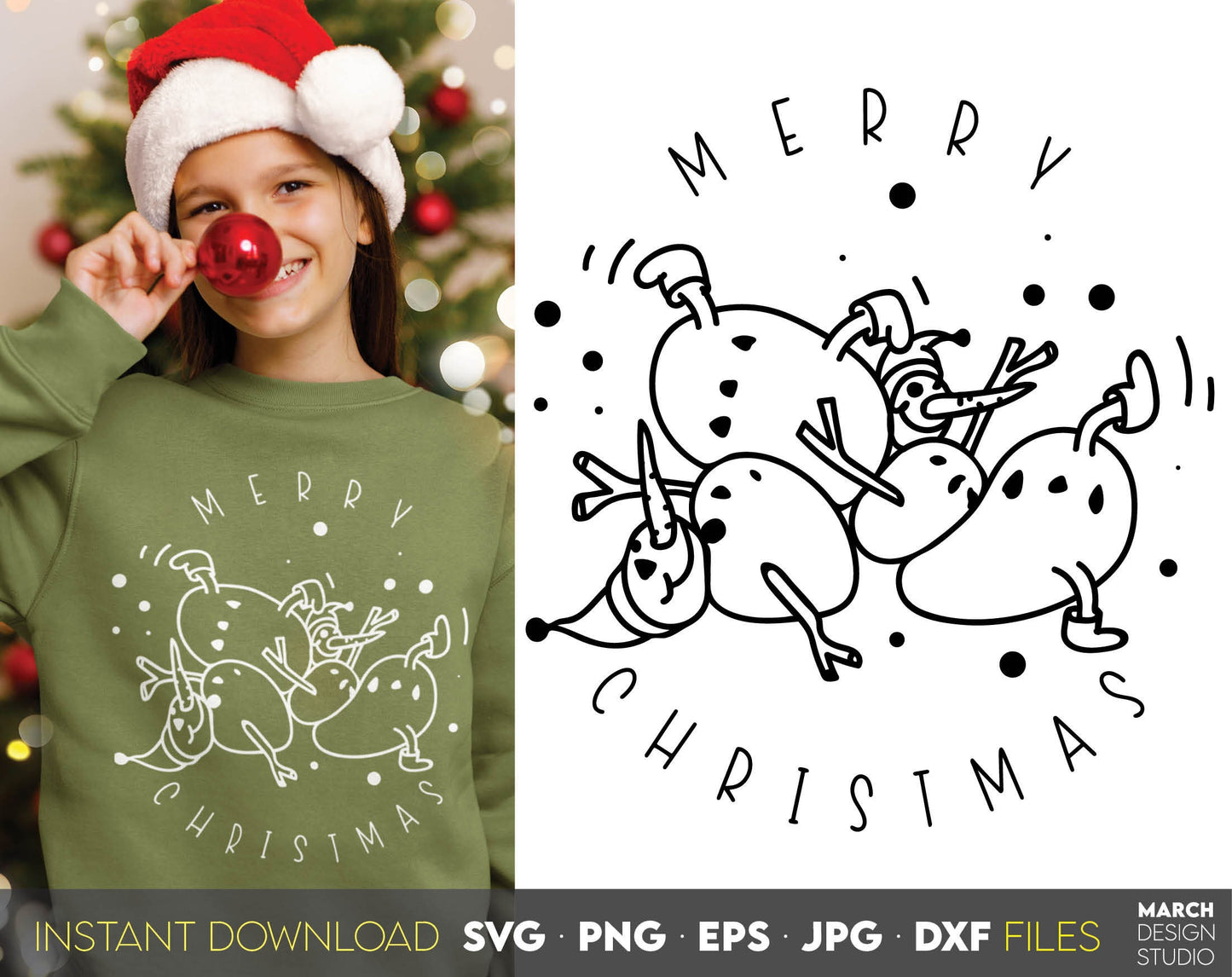 Funny Snowman family clipart for Your Christmas ornaments. Use for cutting form vinyl, sublimation or laser cut projects. SVG, PNG, DXF, EPS and JPG files included. Compatible with Cricut, Silhouette, Glowforge and other equipment. Buy now and enjoy!