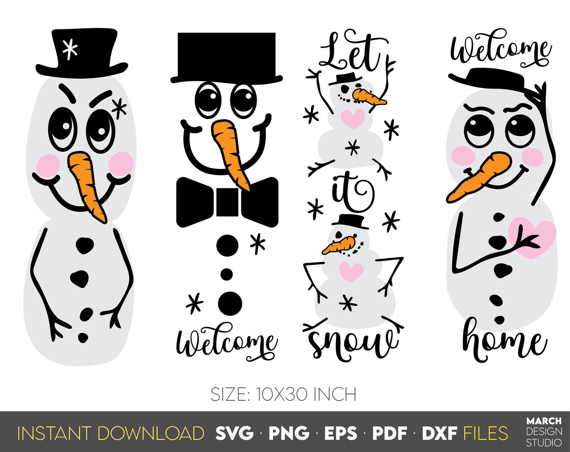 Snowman faces and silhouette for Your Christmas or New Years eve projects. Use for cutting form vinyl, sublimation or laser cut projects. SVG, PNG, DXF, EPS and JPG files included. Compatible with Cricut, Silhouette, Glowforge and other equipment.