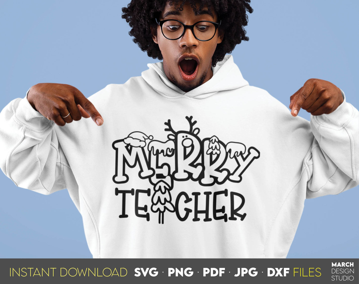 One Merry Teacher SVG PNG | Teacher Christmas Svg | Christmas Teacher svg | Teacher Life svg | Teacher Love svg Files for Cricut Silhouette